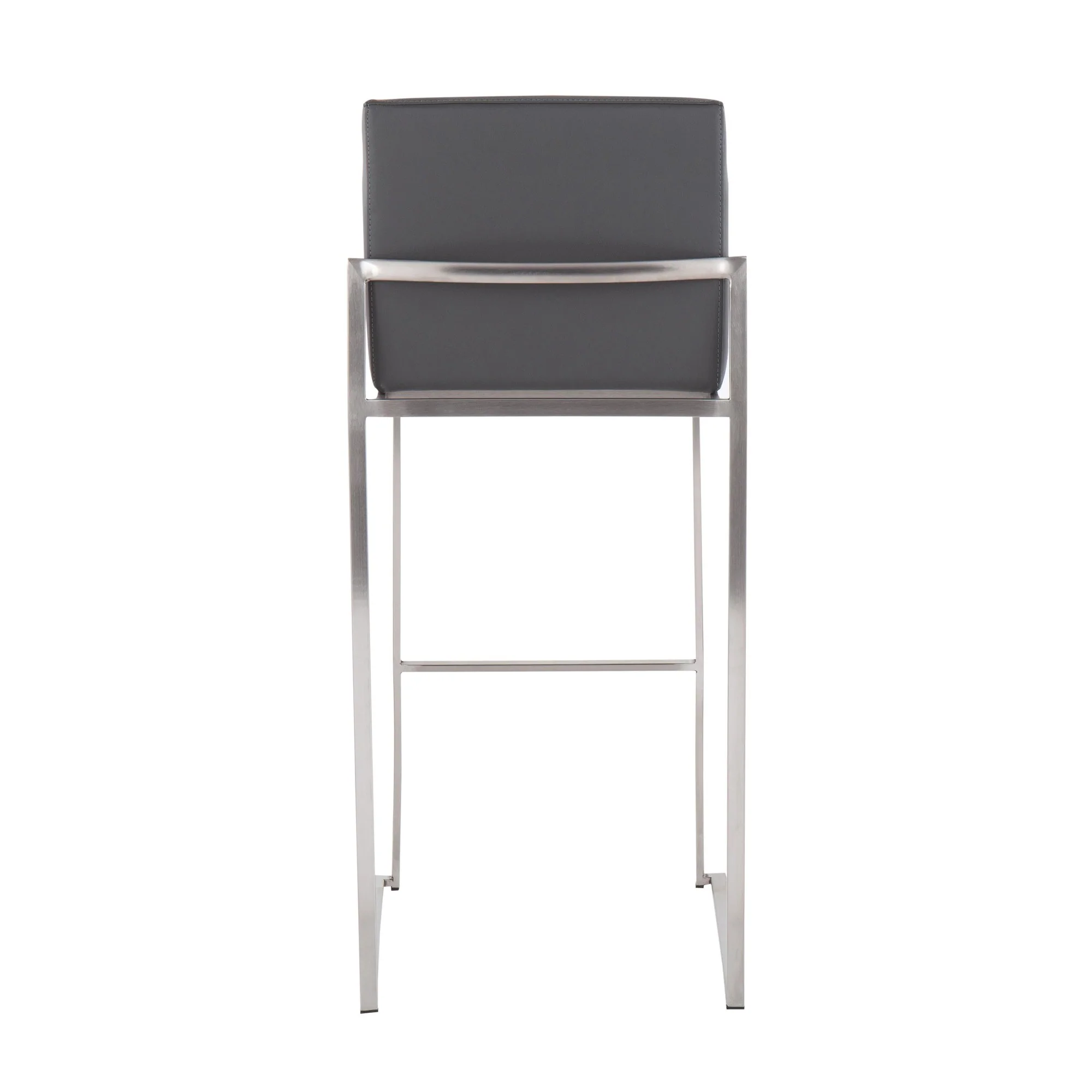 Fuji High Back 30" Fixed-Height Barstool - Set of 3 By LumiSource - B30-FUJIHBPU SSGY3 - Image 9