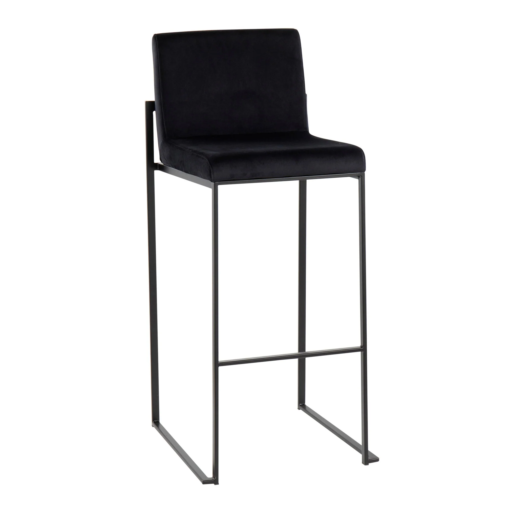Fuji High Back 30" Fixed-Height Barstool - Set of 3 By LumiSource - B30-FUJIHBV BKBK3 - Image 2