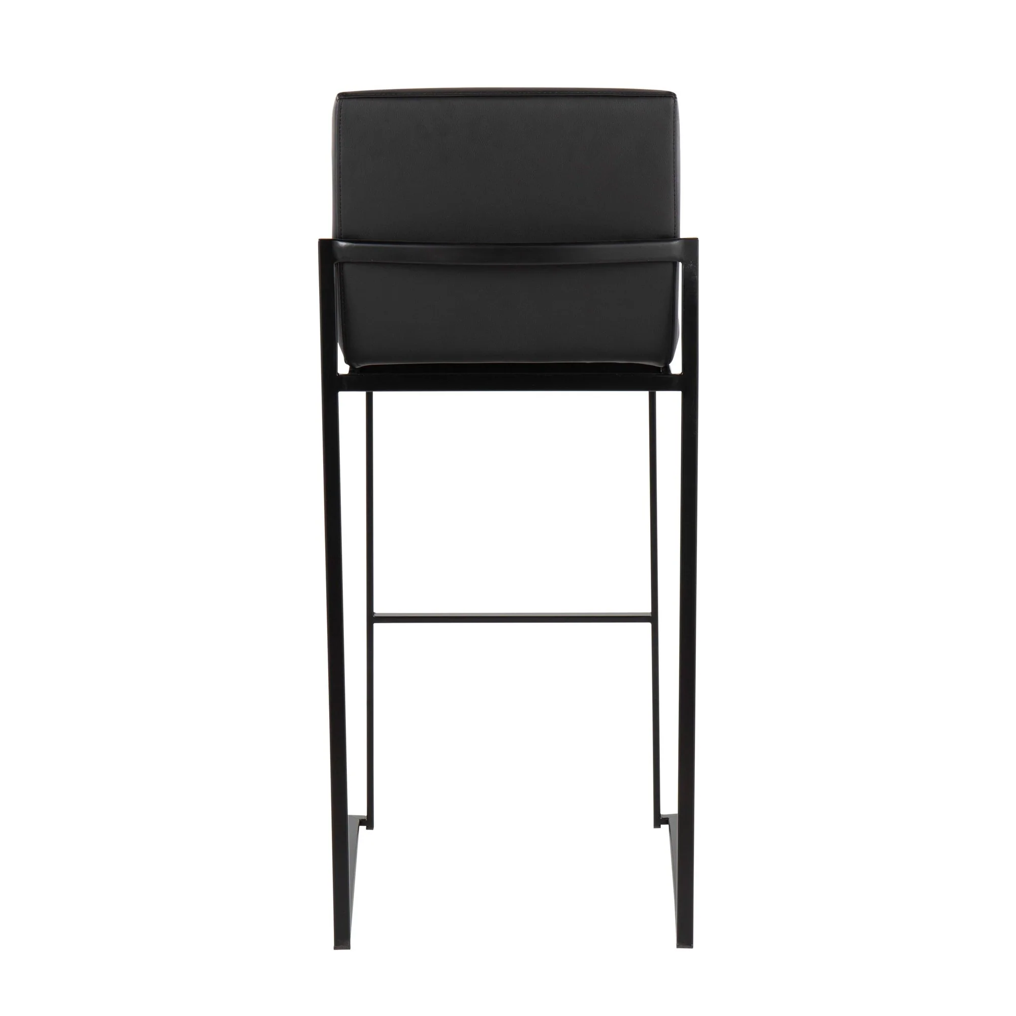 Fuji High Back Barstool - Set of 2 Gold Steel, Black PU By LumiSource - Image 13