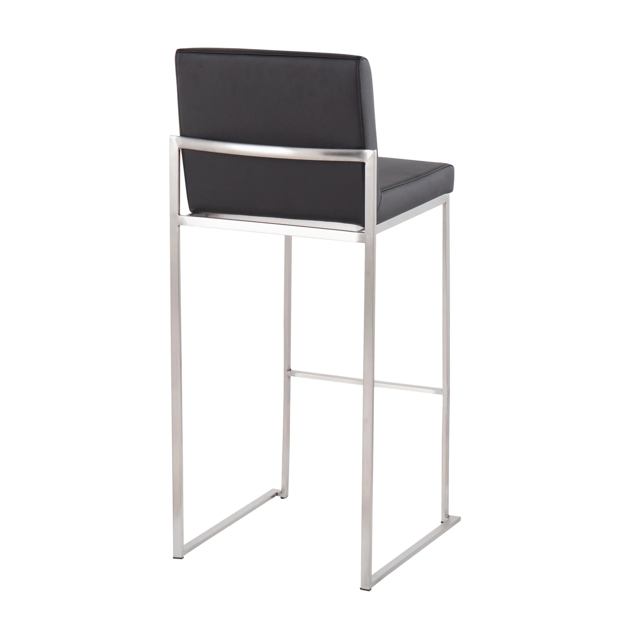 Fuji High Back Barstool - Set of 2 Gold Steel, Black PU By LumiSource - Image 20