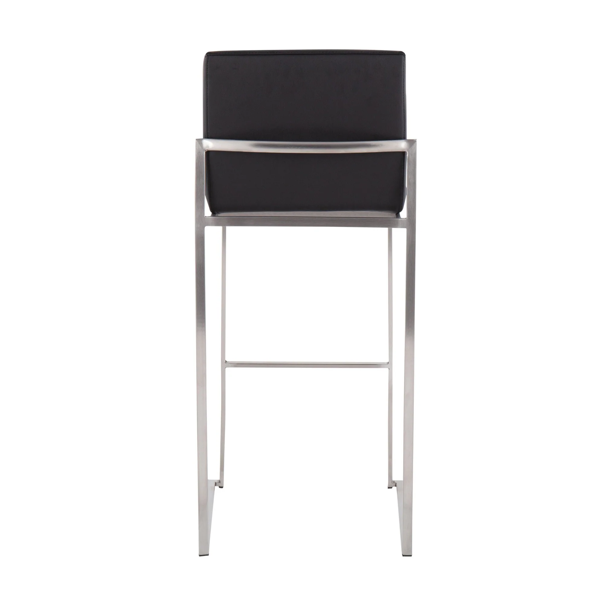 Fuji High Back Barstool - Set of 2 Gold Steel, Black PU By LumiSource - Image 21