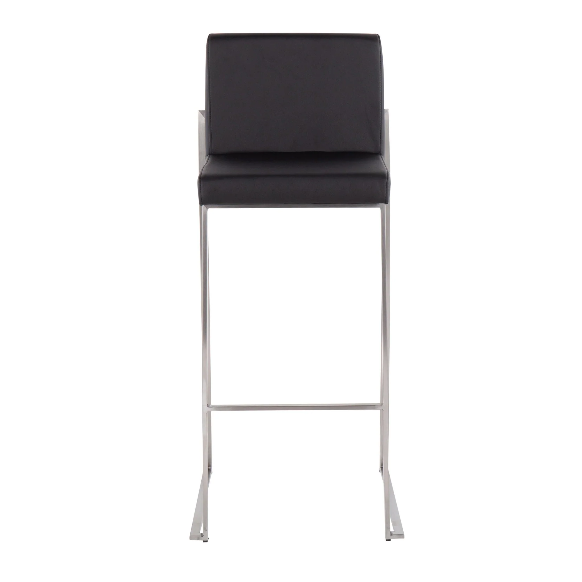 Fuji High Back Barstool - Set of 2 Gold Steel, Black PU By LumiSource - Image 22