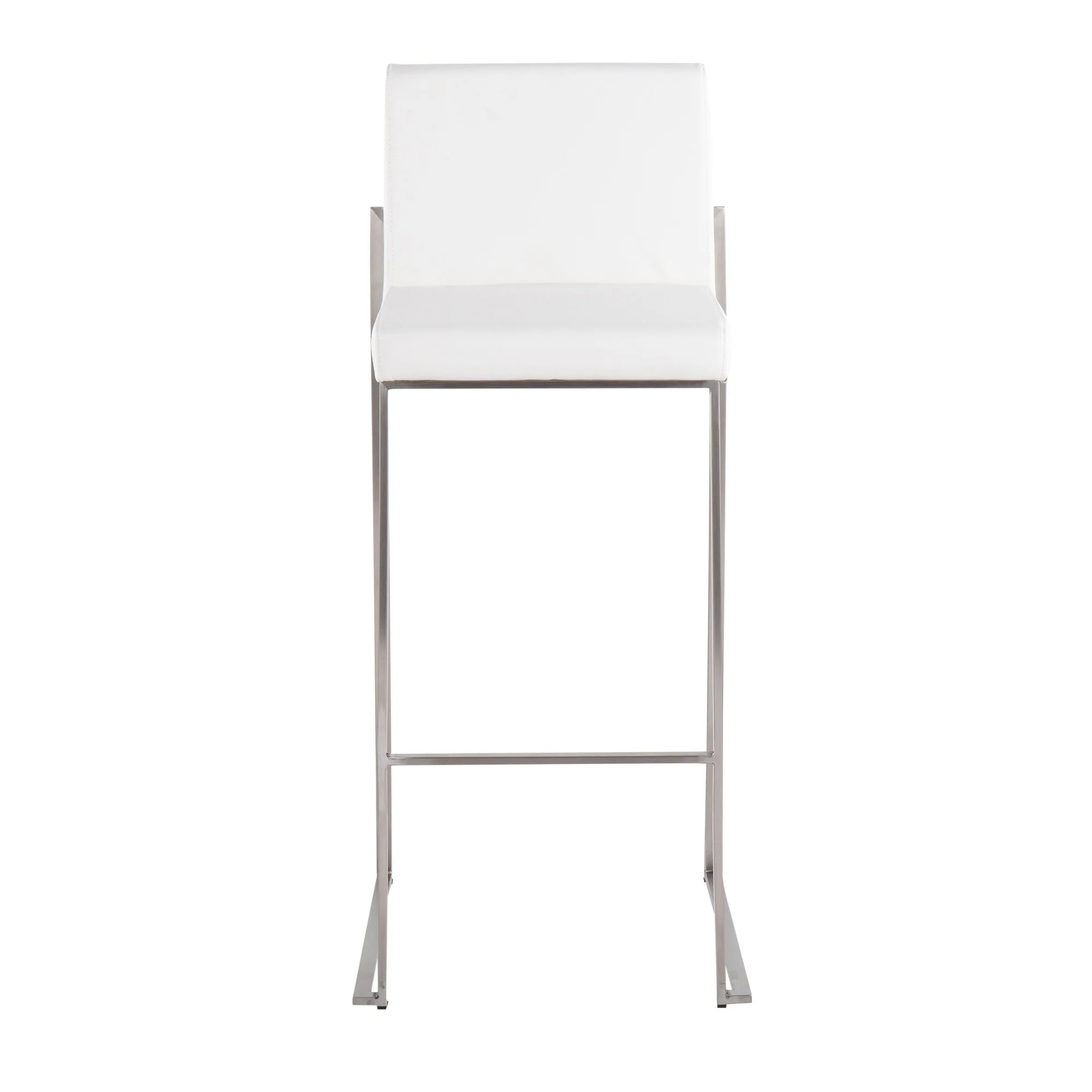 Fuji High Back Barstool - Set of 2 Gold Steel, Black PU By LumiSource - Image 31