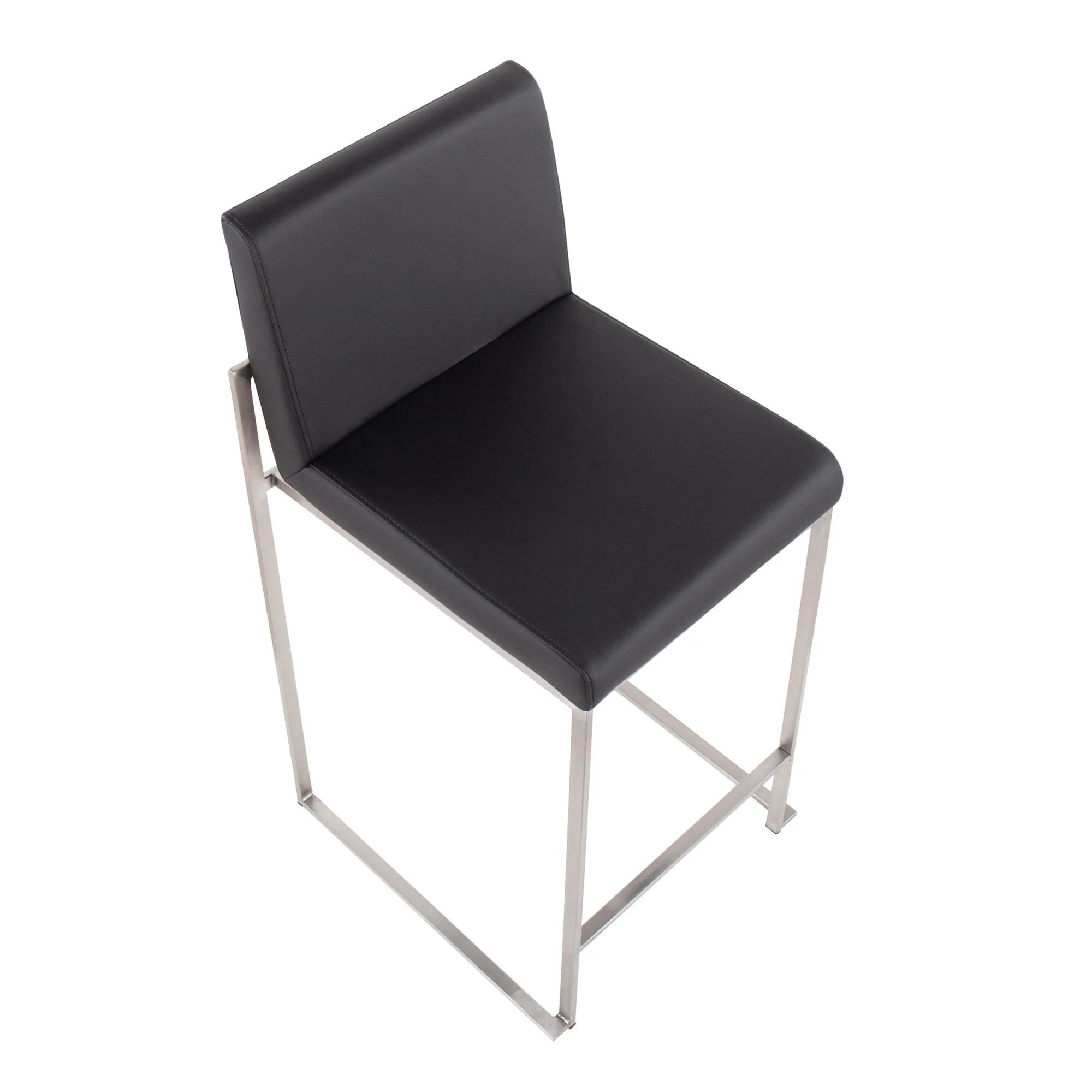 Fuji High Back Counter Stool - Set of 2 Black PU By LumiSource - Image 10