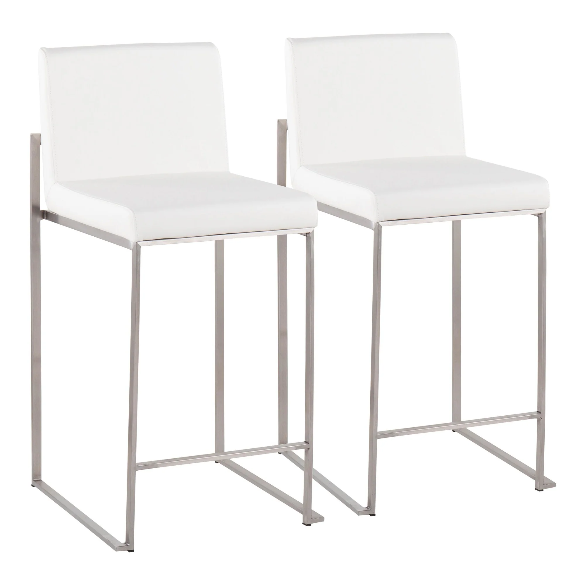 Fuji High Back Counter Stool - Set of 2 Black PU By LumiSource - Image 13