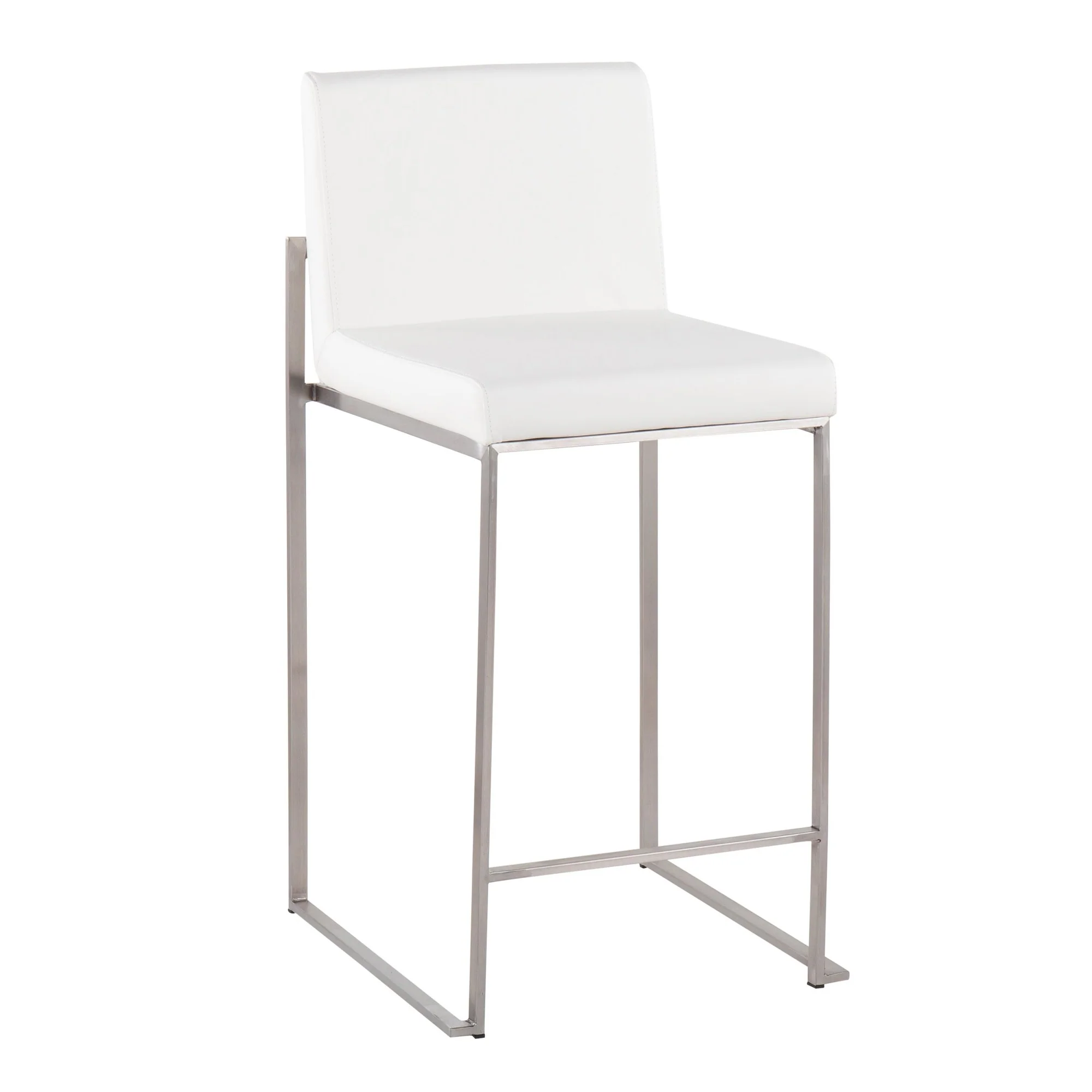 Fuji High Back Counter Stool - Set of 2 Black PU By LumiSource - Image 14