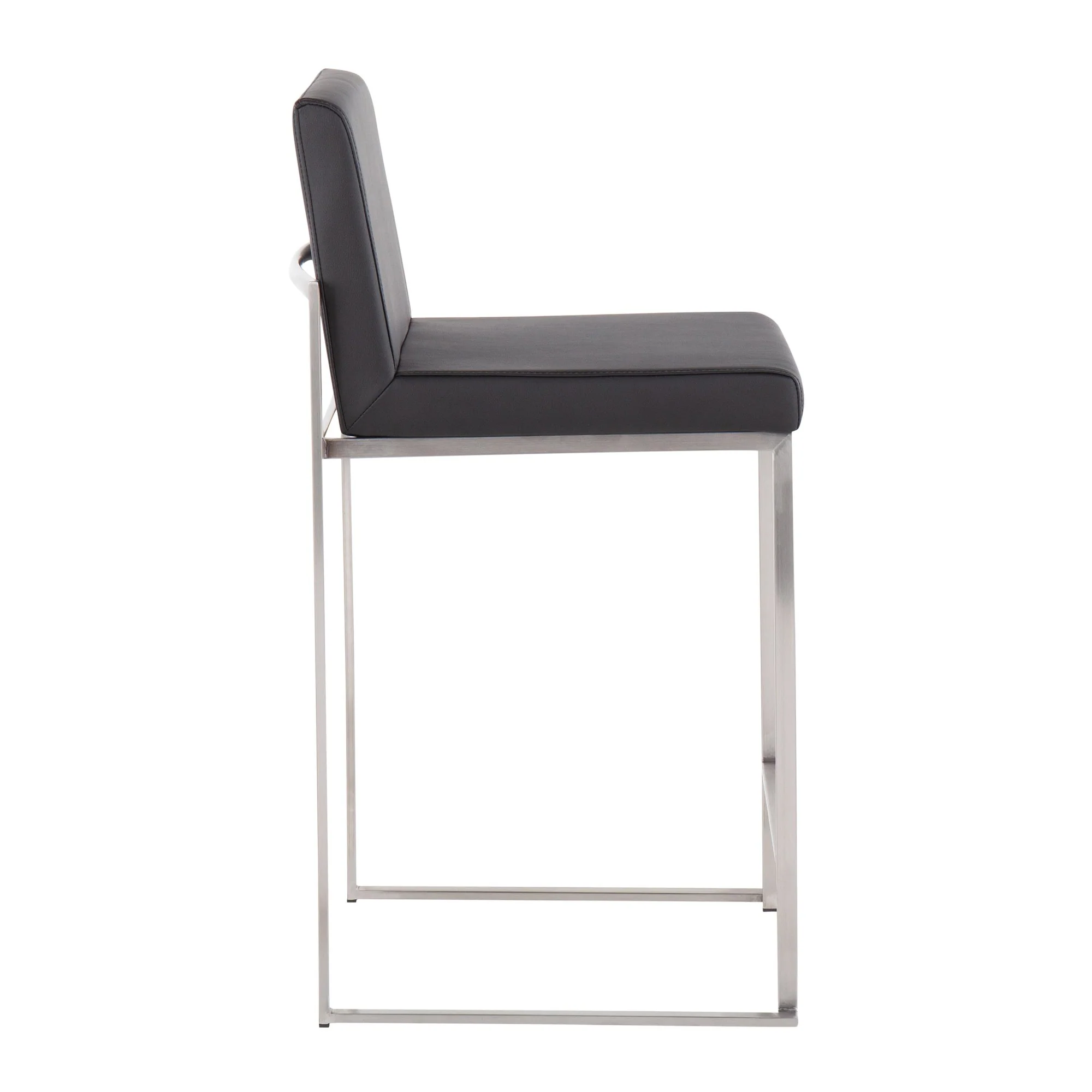 Fuji High Back Counter Stool - Set of 2 Black PU By LumiSource - Image 5