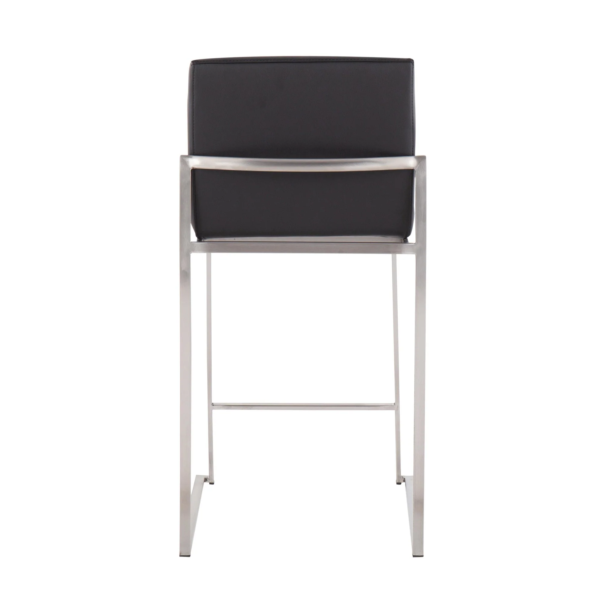Fuji High Back Counter Stool - Set of 2 Black PU By LumiSource - Image 7