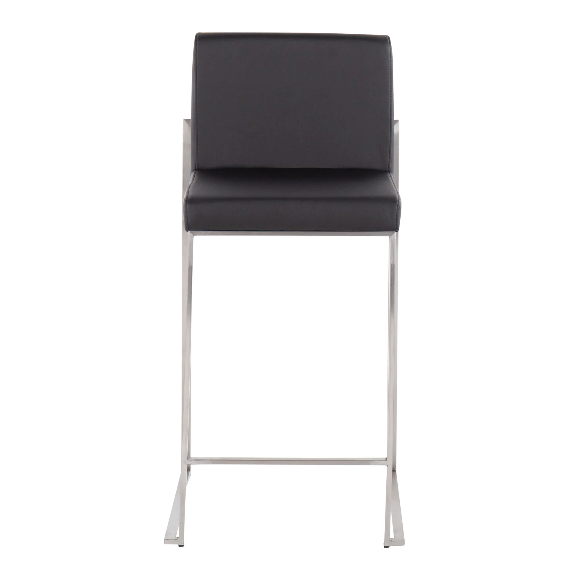 Fuji High Back Counter Stool - Set of 2 Black PU By LumiSource - Image 8
