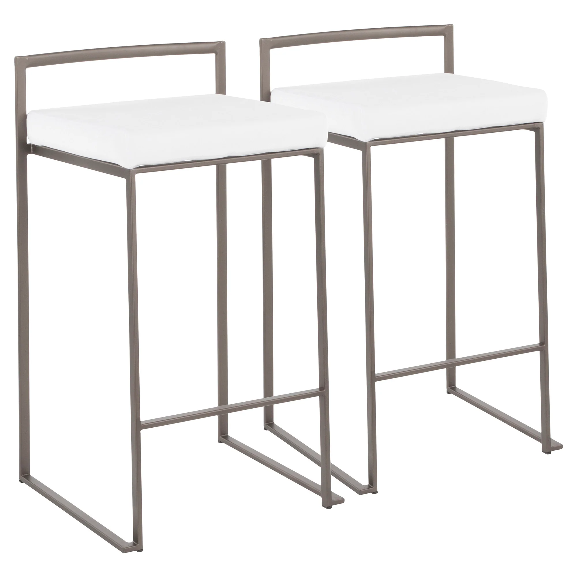 Fuji Stacker Counter Stool - Set of 2 White By LumiSource - Image 2