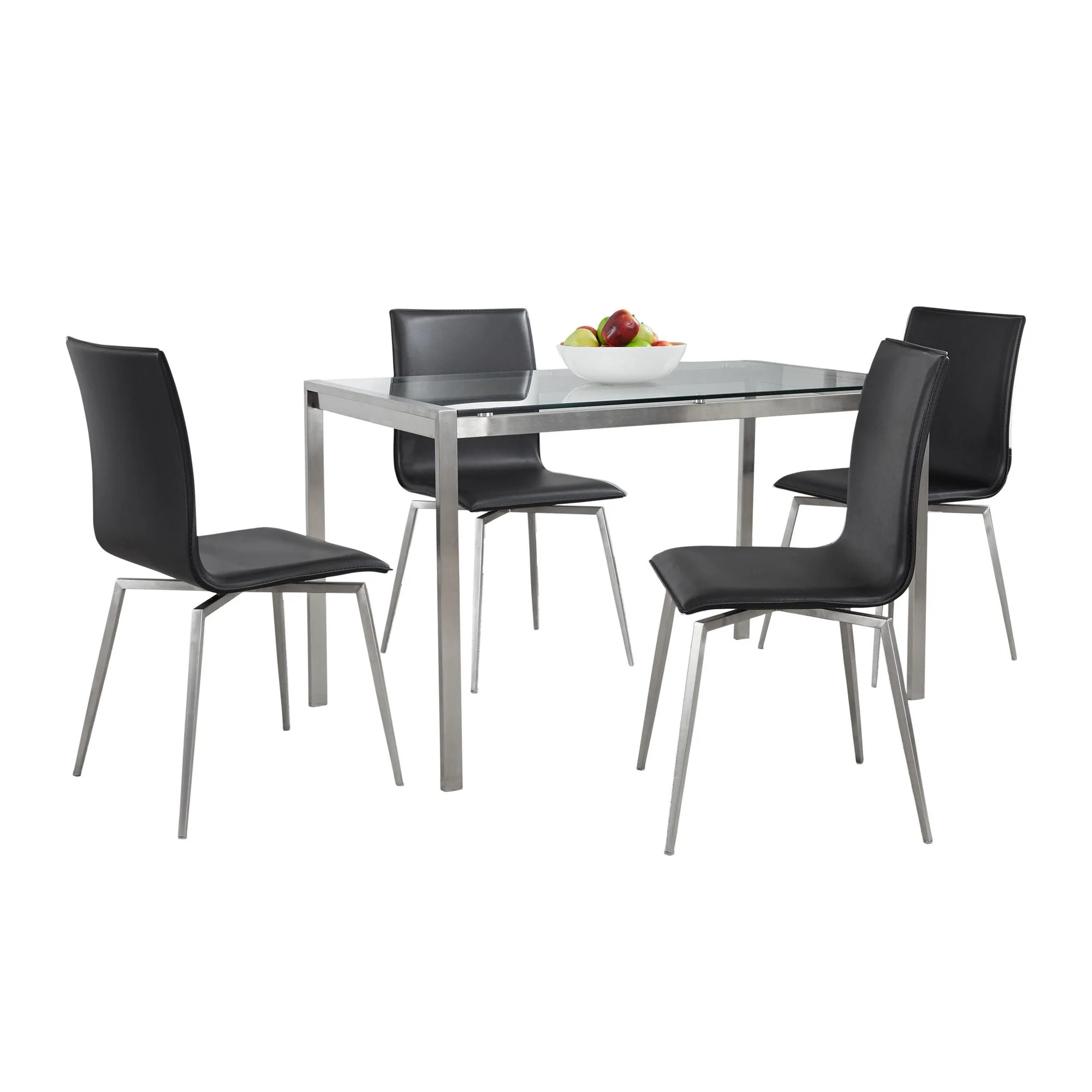 Fuji-Mason Upholstered Swivel Dining Set - 5 Piece By LumiSource - DS5-FUJI47CL+4MSNUPPUSSBK - Image 3