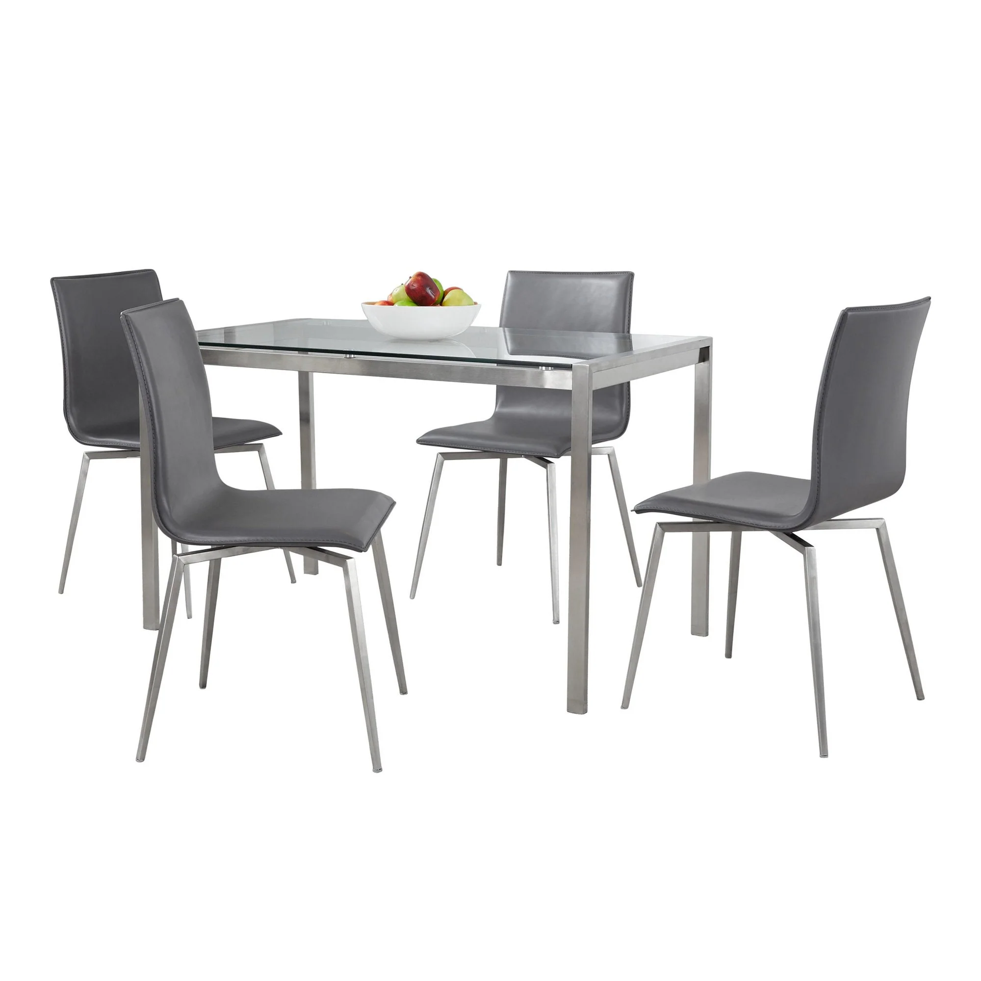 Fuji-Mason Upholstered Swivel Dining Set - 5 Piece By LumiSource - DS5-FUJI47CL+4MSNUPPUSSBK - Image 5