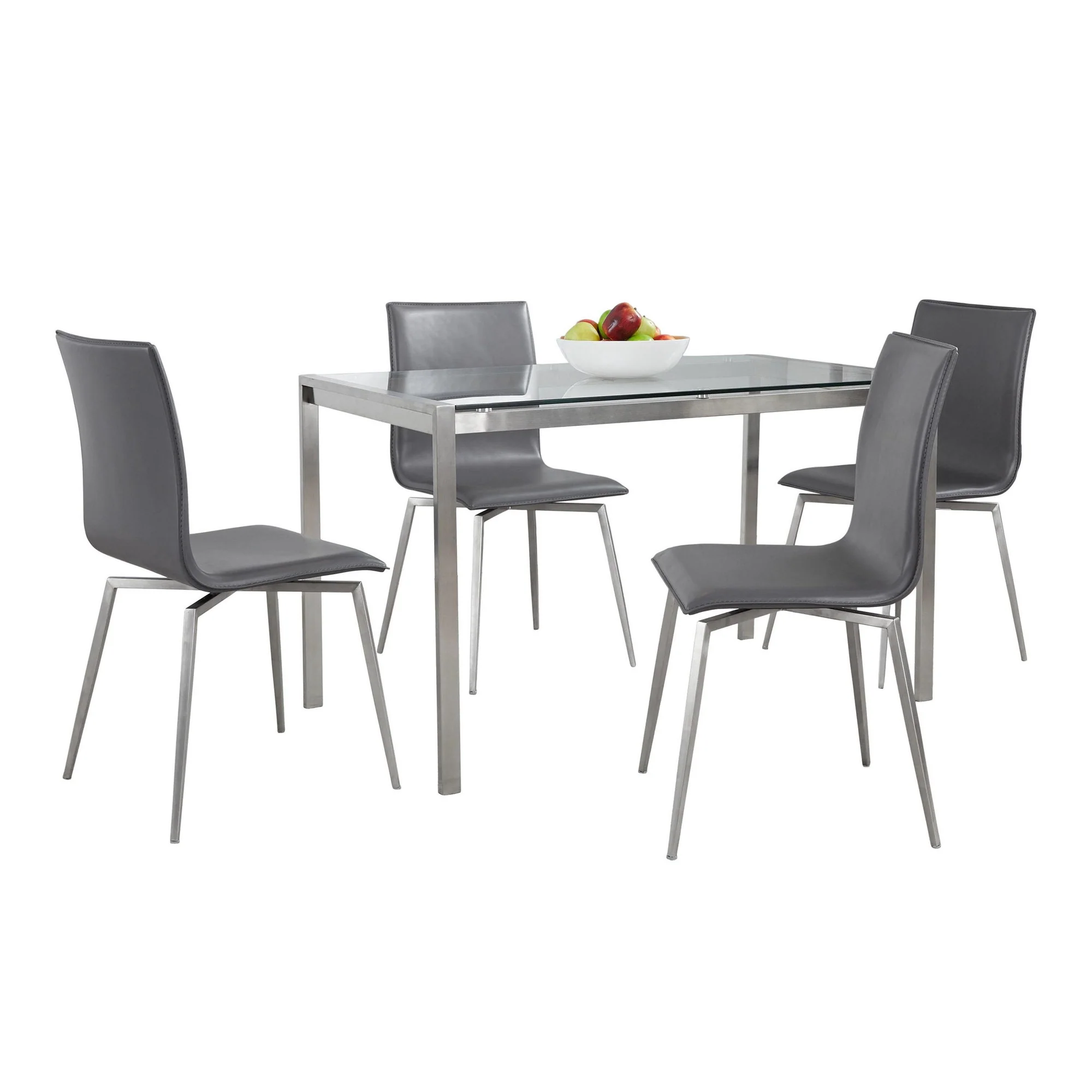 Fuji-Mason Upholstered Swivel Dining Set - 5 Piece By LumiSource - DS5-FUJI47CL+4MSNUPPUSSBK - Image 6