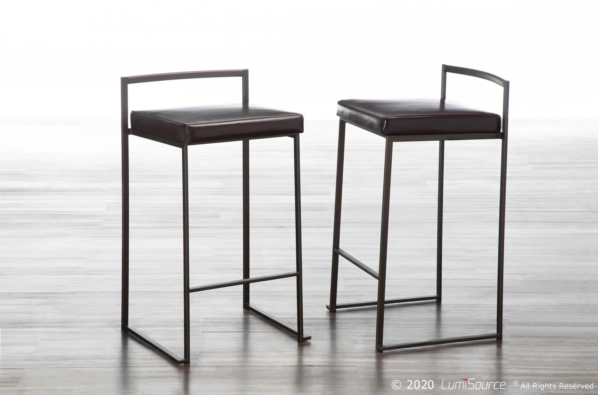 Fuji Stacker 26" Fixed-Height Counter Stool - Set of 3 By LumiSource - B26-FUJI ANE3 - Image 2