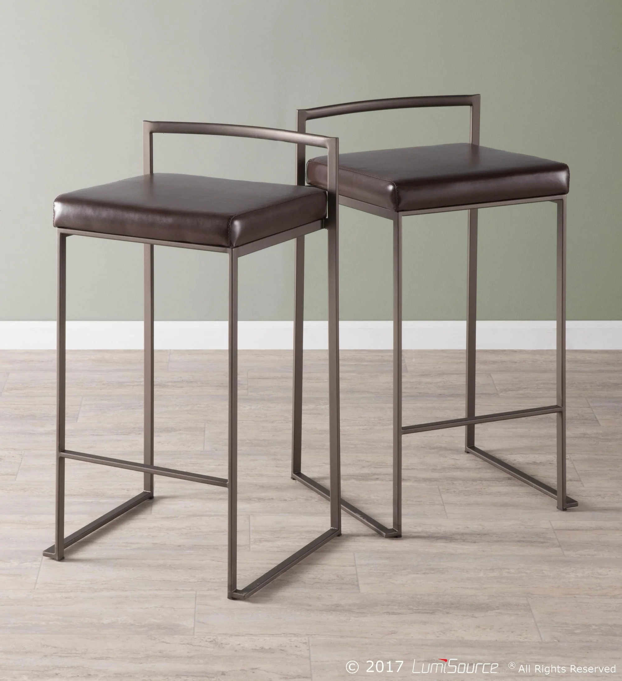 Fuji Stacker 26" Fixed-Height Counter Stool - Set of 3 By LumiSource - B26-FUJI ANE3 - Image 3