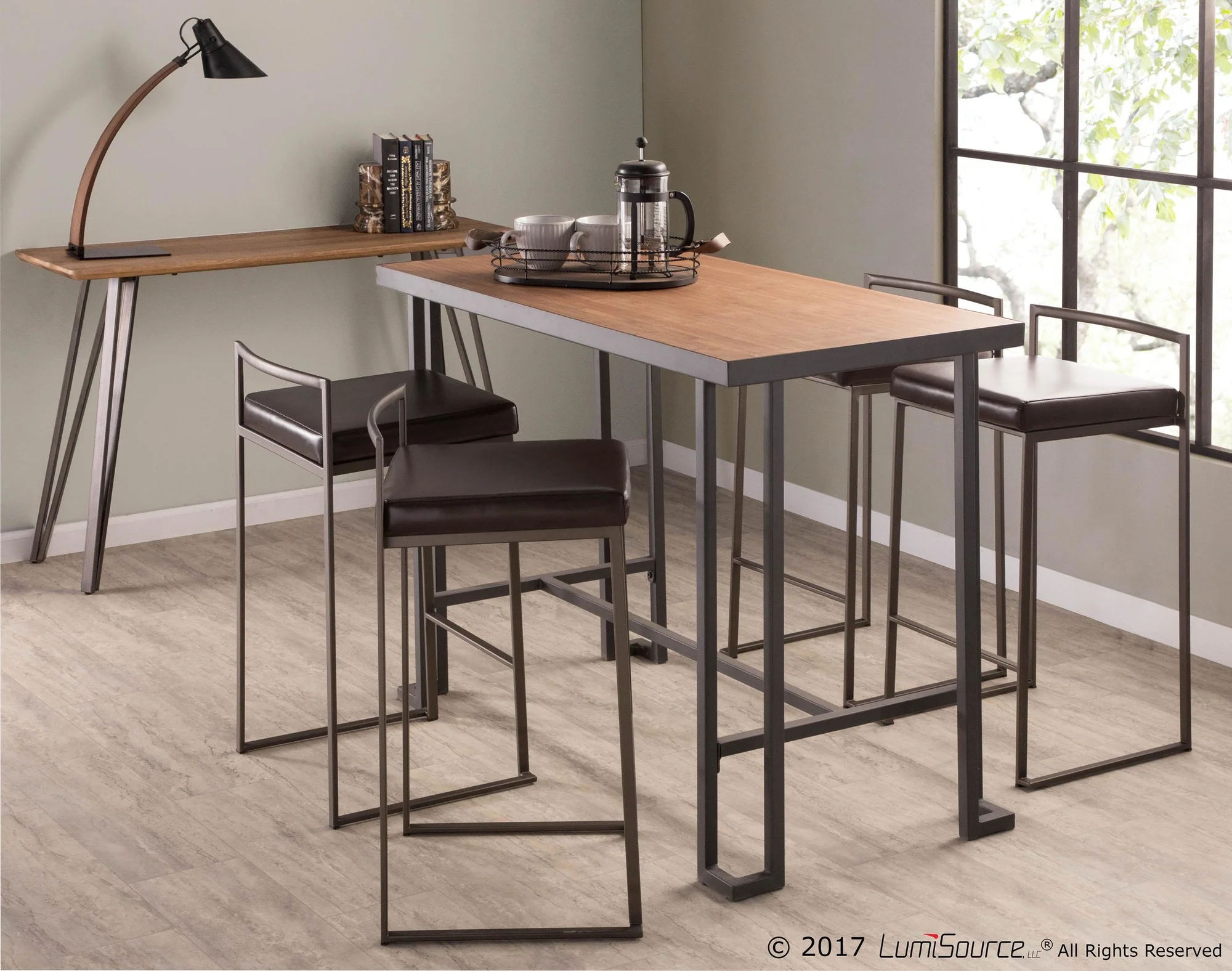 Fuji Stacker 26" Fixed-Height Counter Stool - Set of 3 By LumiSource - B26-FUJI ANE3 - Image 4