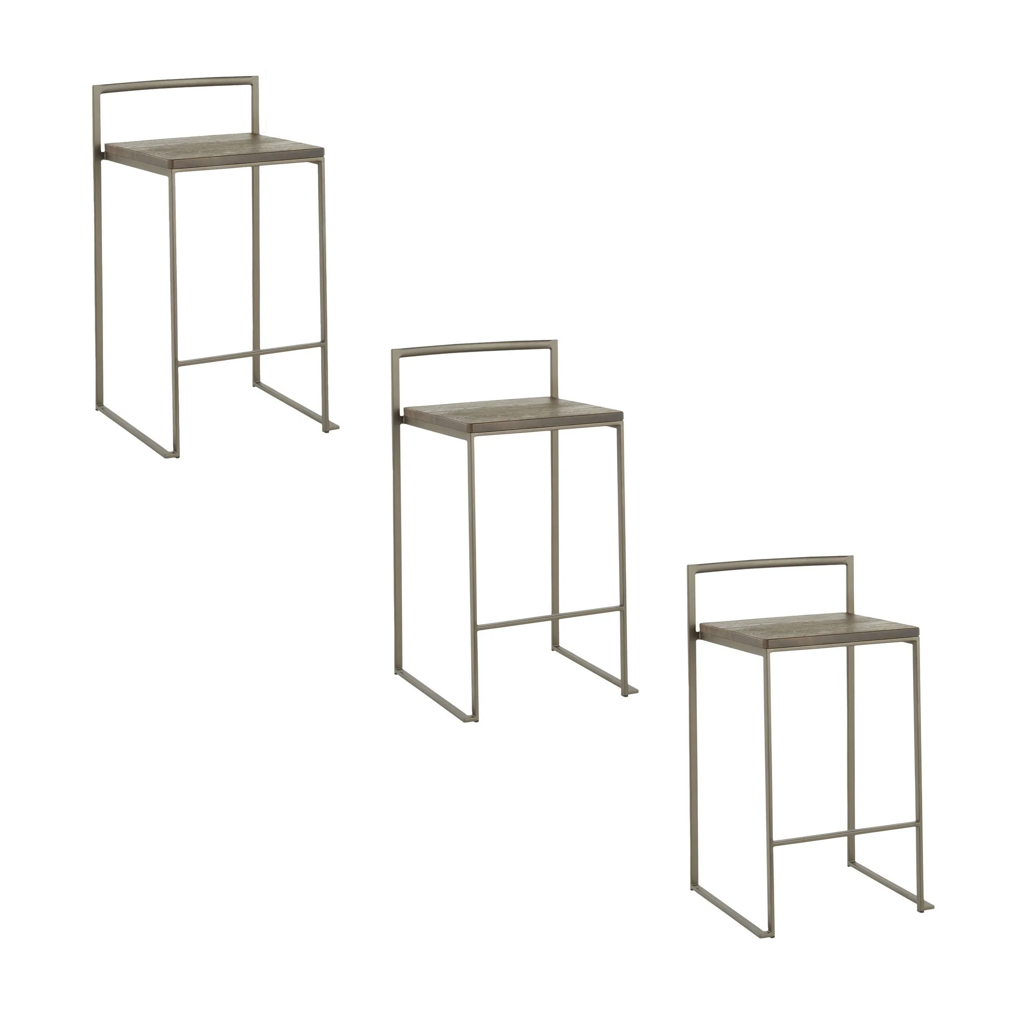 Fuji Stacker 26" Fixed-Height Counter Stool - Set of 3 By LumiSource - B26-FUJI ANE3 - Image 5