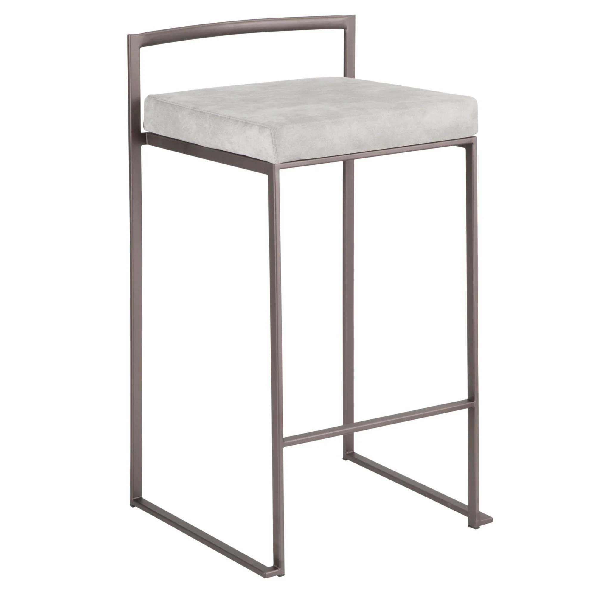 Fuji Stacker 26" Fixed-Height Counter Stool - Set of 3 By LumiSource - B26-FUJIFB ANLGY3 - Image 4