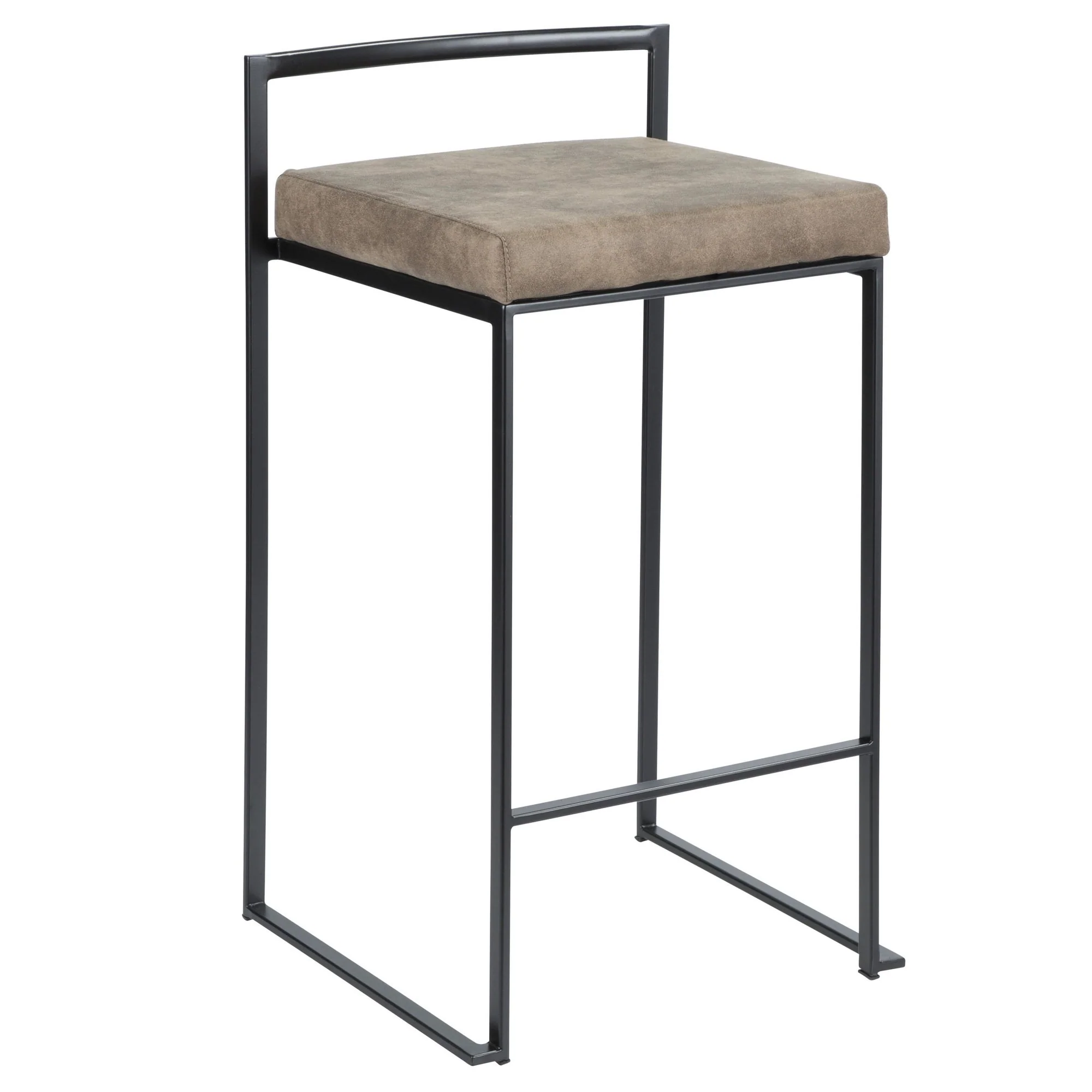Fuji Stacker 26" Fixed-Height Counter Stool - Set of 3 By LumiSource - B26-FUJIFB BKBN3 - Image 6