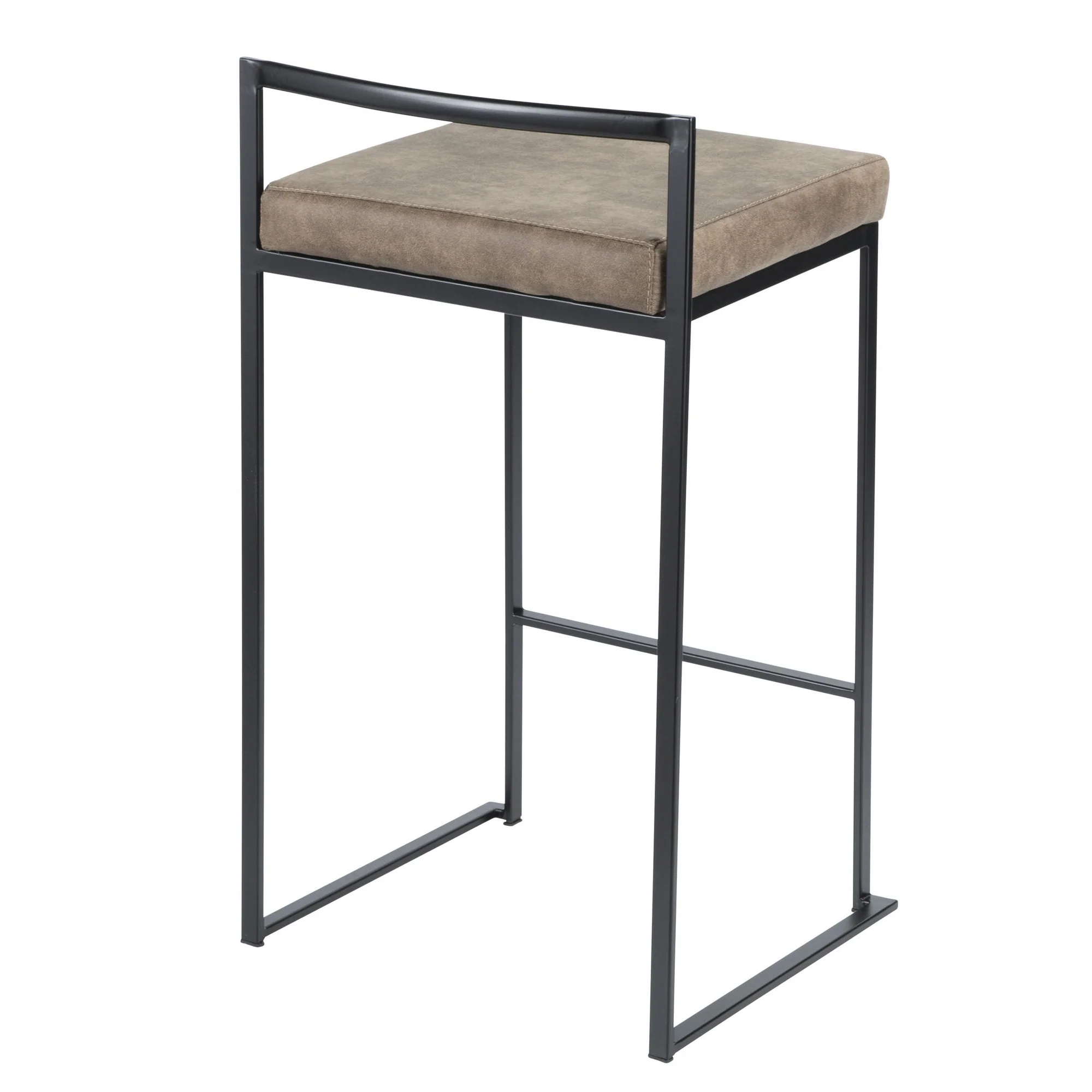 Fuji Stacker 26" Fixed-Height Counter Stool - Set of 3 By LumiSource - B26-FUJIFB BKBN3 - Image 8