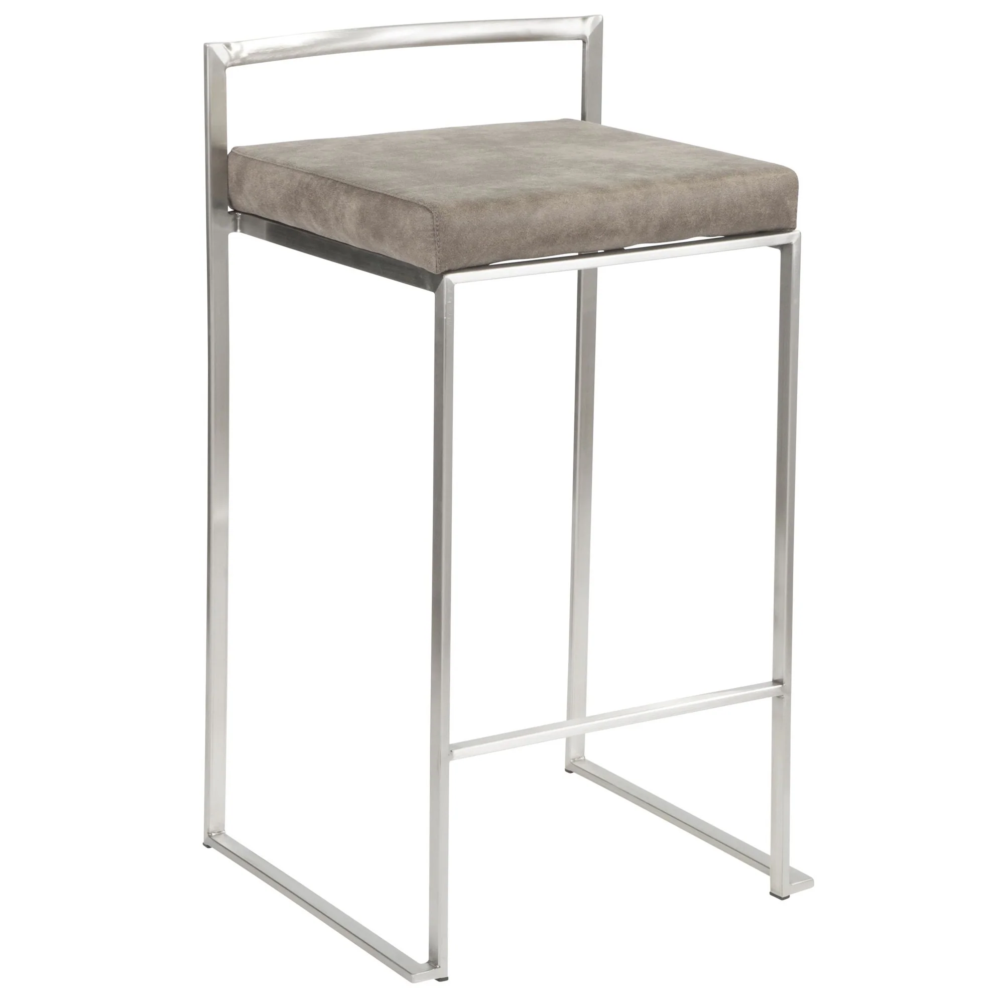Fuji Stacker 26" Fixed-Height Counter Stool - Set of 3 By LumiSource - B26-FUJIFB SSLGY3 - Image 12
