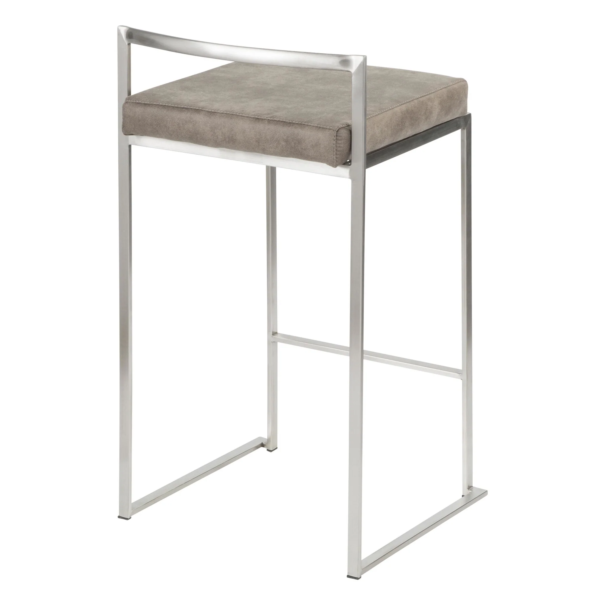 Fuji Stacker 26" Fixed-Height Counter Stool - Set of 3 By LumiSource - B26-FUJIFB SSLGY3 - Image 14