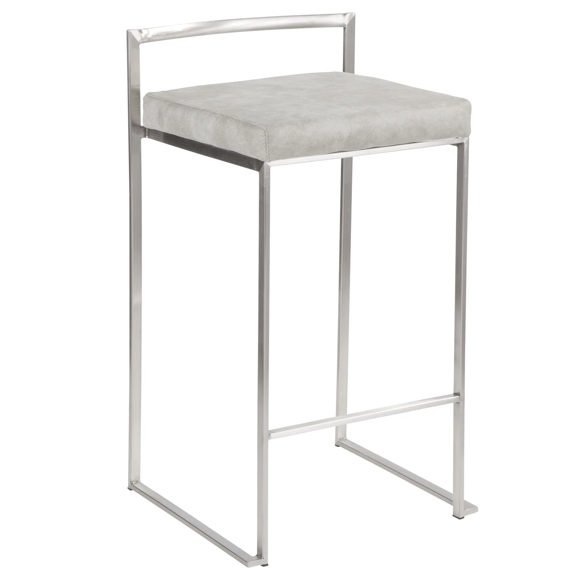 Fuji Stacker 26" Fixed-Height Counter Stool - Set of 3 By LumiSource - B26-FUJIFB SSLGY3 - Image 4