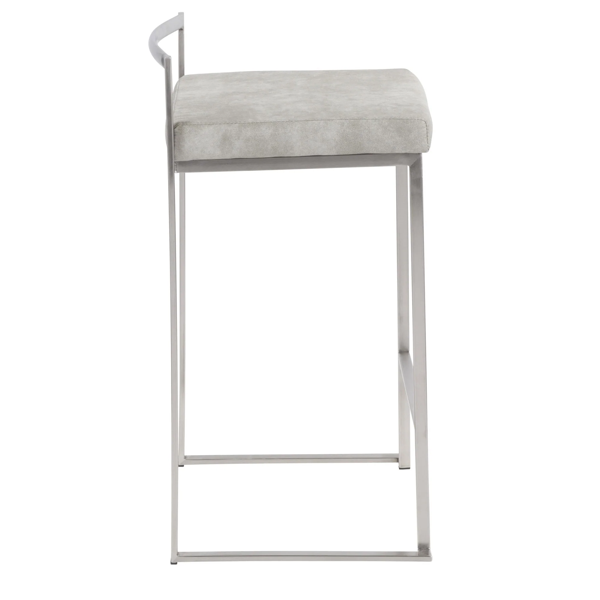 Fuji Stacker 26" Fixed-Height Counter Stool - Set of 3 By LumiSource - B26-FUJIFB SSLGY3 - Image 5