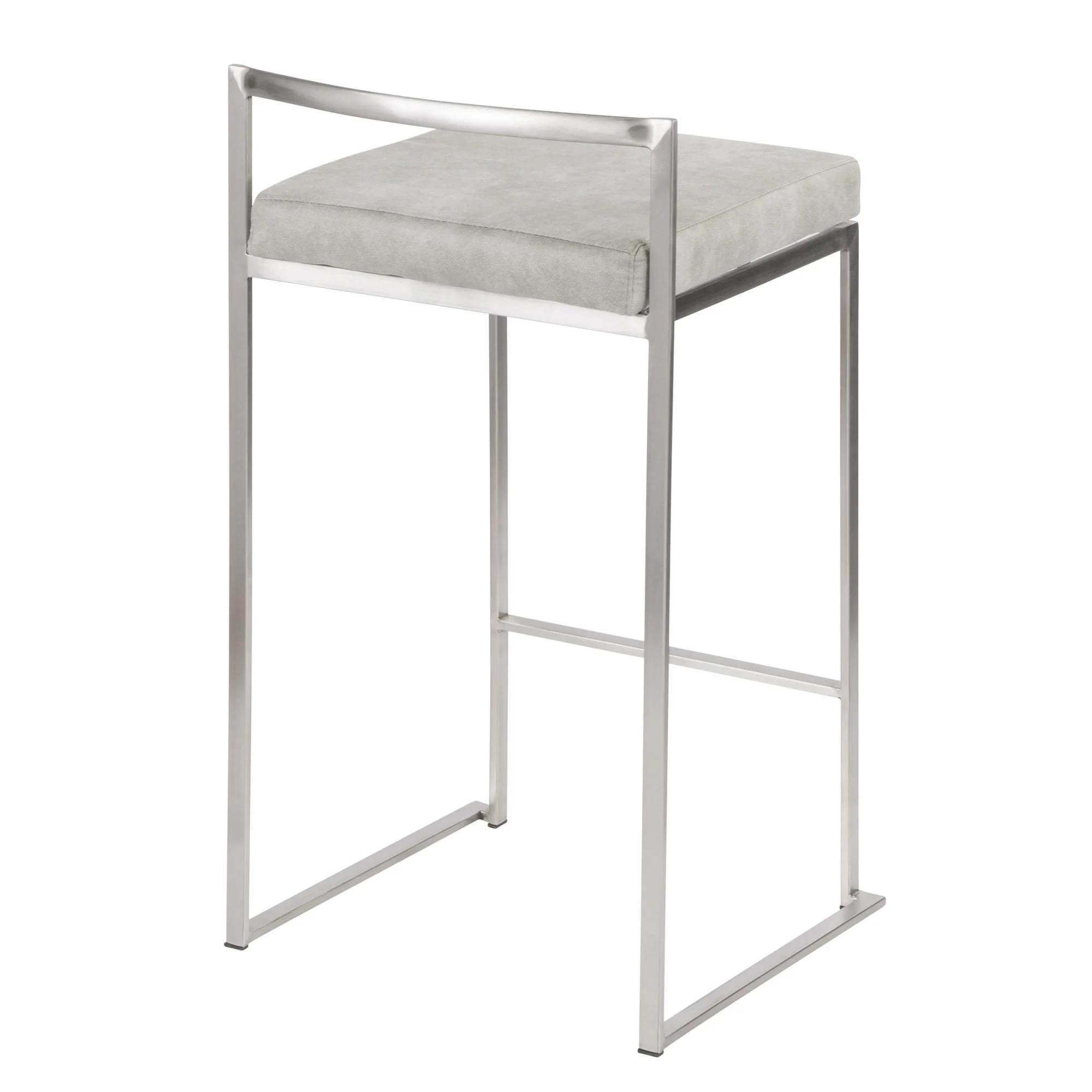 Fuji Stacker 26" Fixed-Height Counter Stool - Set of 3 By LumiSource - B26-FUJIFB SSLGY3 - Image 6