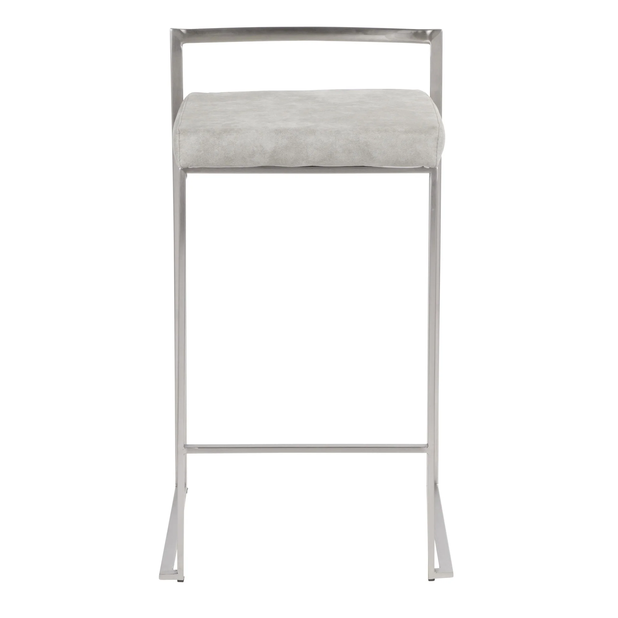 Fuji Stacker 26" Fixed-Height Counter Stool - Set of 3 By LumiSource - B26-FUJIFB SSLGY3 - Image 7