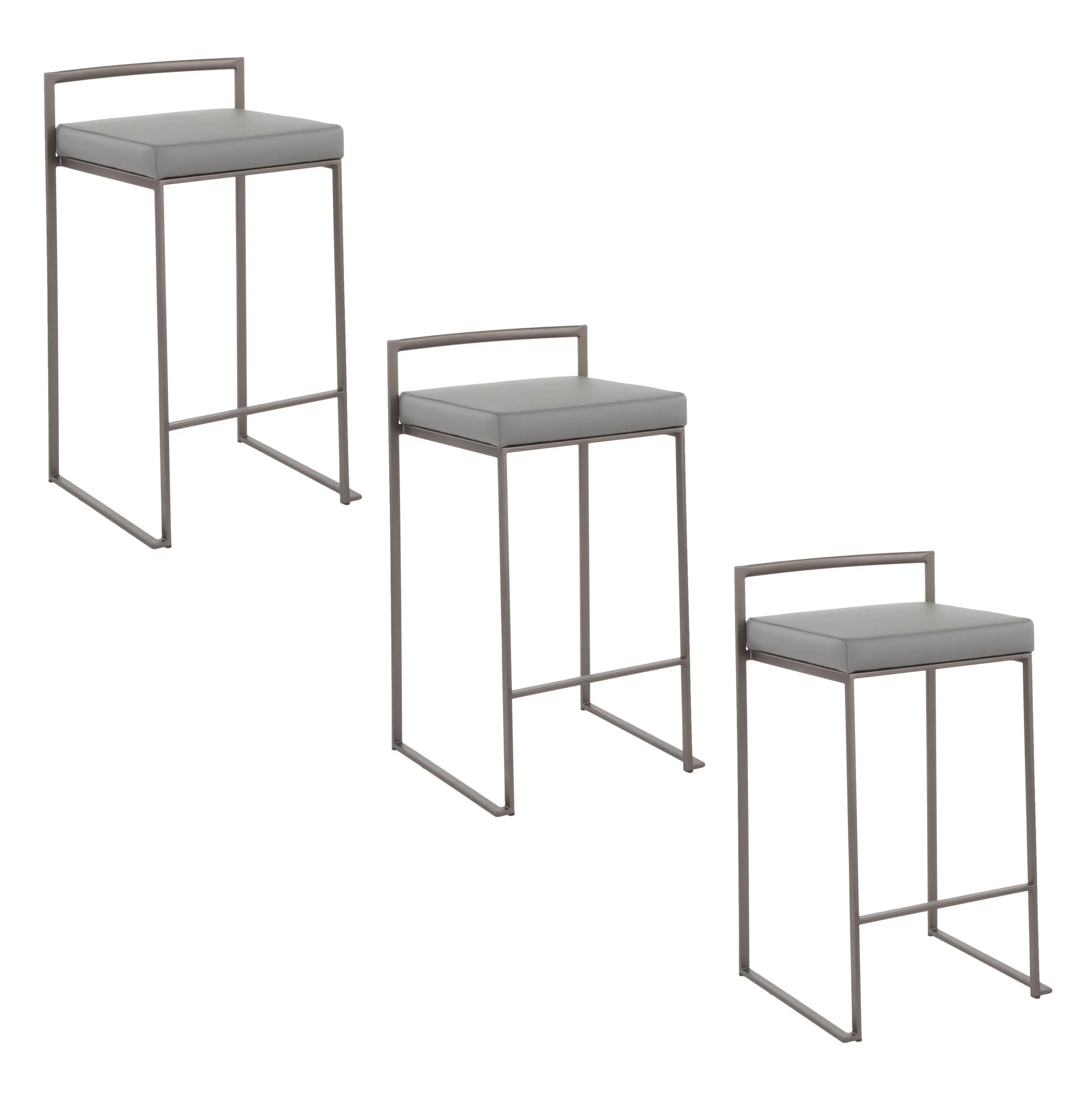 Fuji Stacker 26" Fixed-Height Counter Stool - Set of 3 By LumiSource - B26-FUJIPU ANBK3 - Image 10