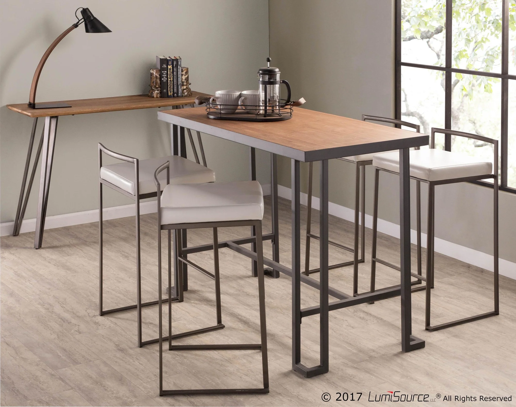 Fuji Stacker 26" Fixed-Height Counter Stool - Set of 3 By LumiSource - B26-FUJIPU ANBK3 - Image 16