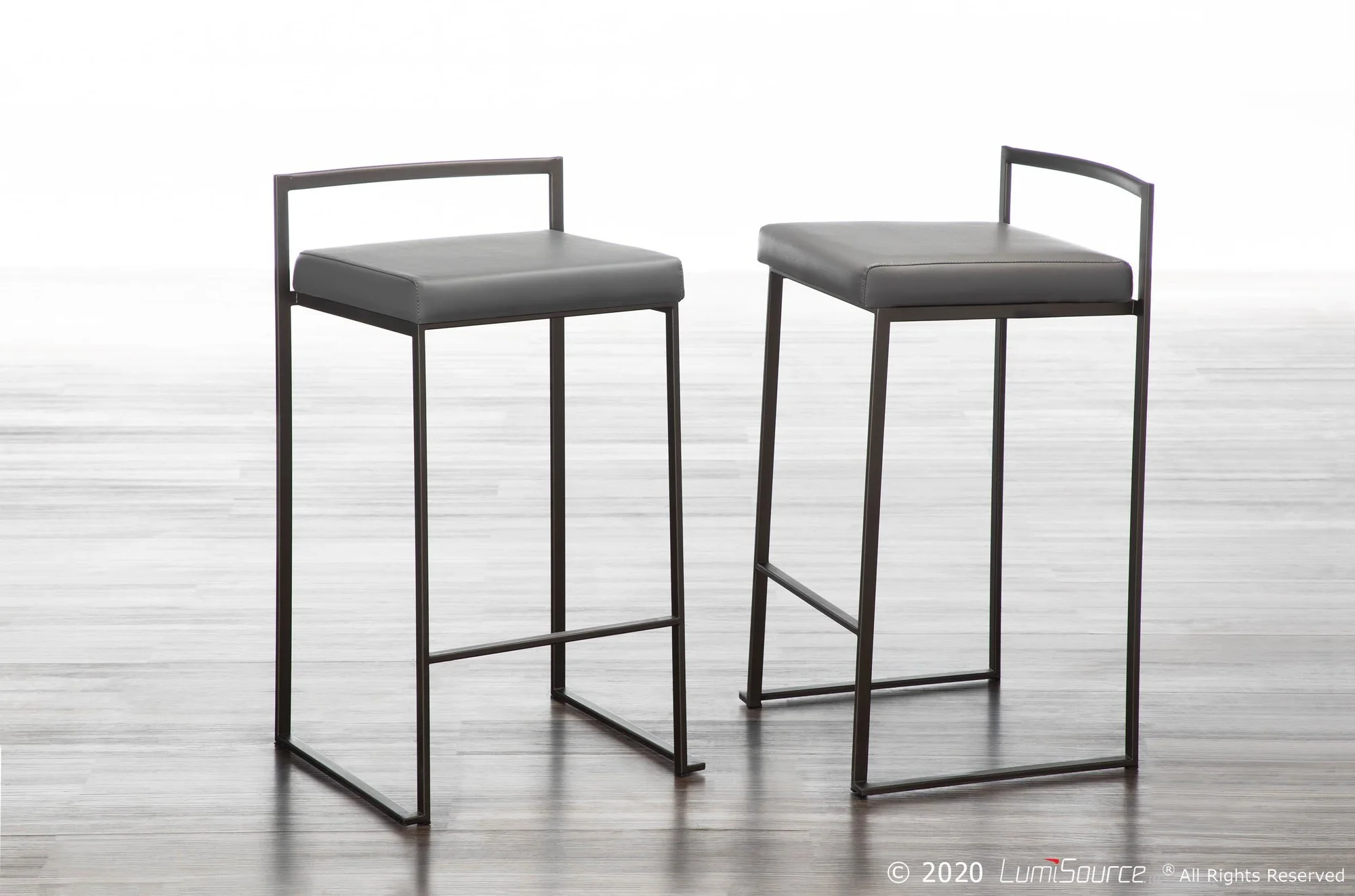 Fuji Stacker 26" Fixed-Height Counter Stool - Set of 3 By LumiSource - B26-FUJIPU ANBK3 - Image 9