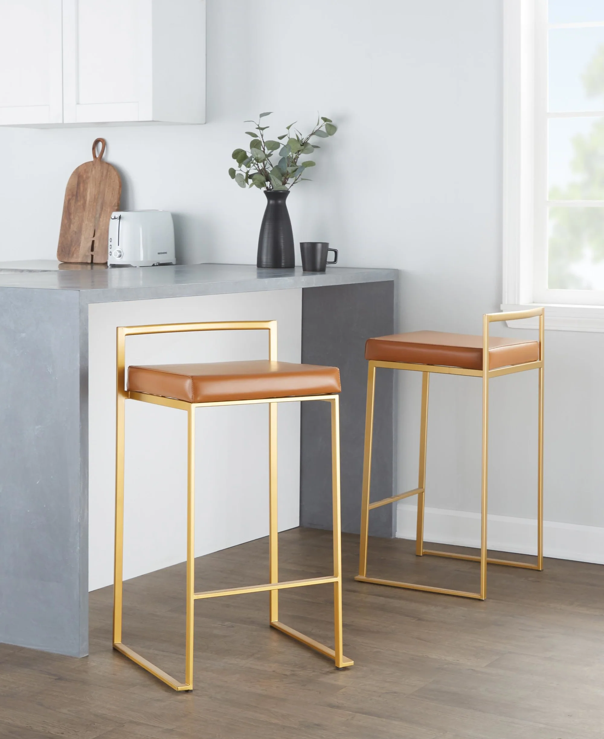 Fuji Stacker 26" Fixed-Height Counter Stool - Set of 3 By LumiSource - B26-FUJIPU AUBK3 - Image 10