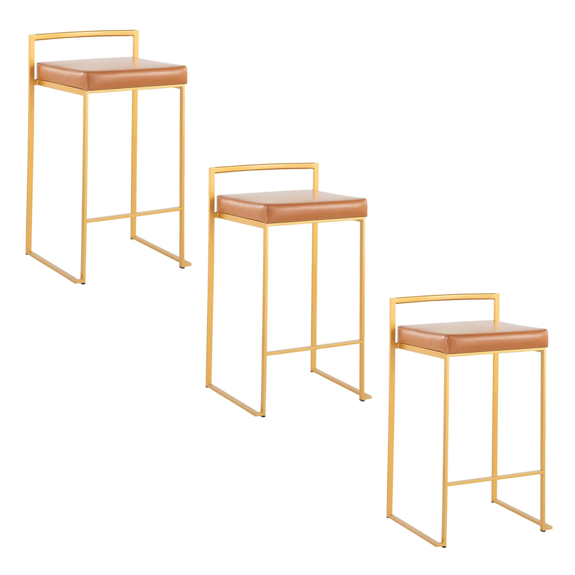 Fuji Stacker 26" Fixed-Height Counter Stool - Set of 3 By LumiSource - B26-FUJIPU AUBK3 - Image 12