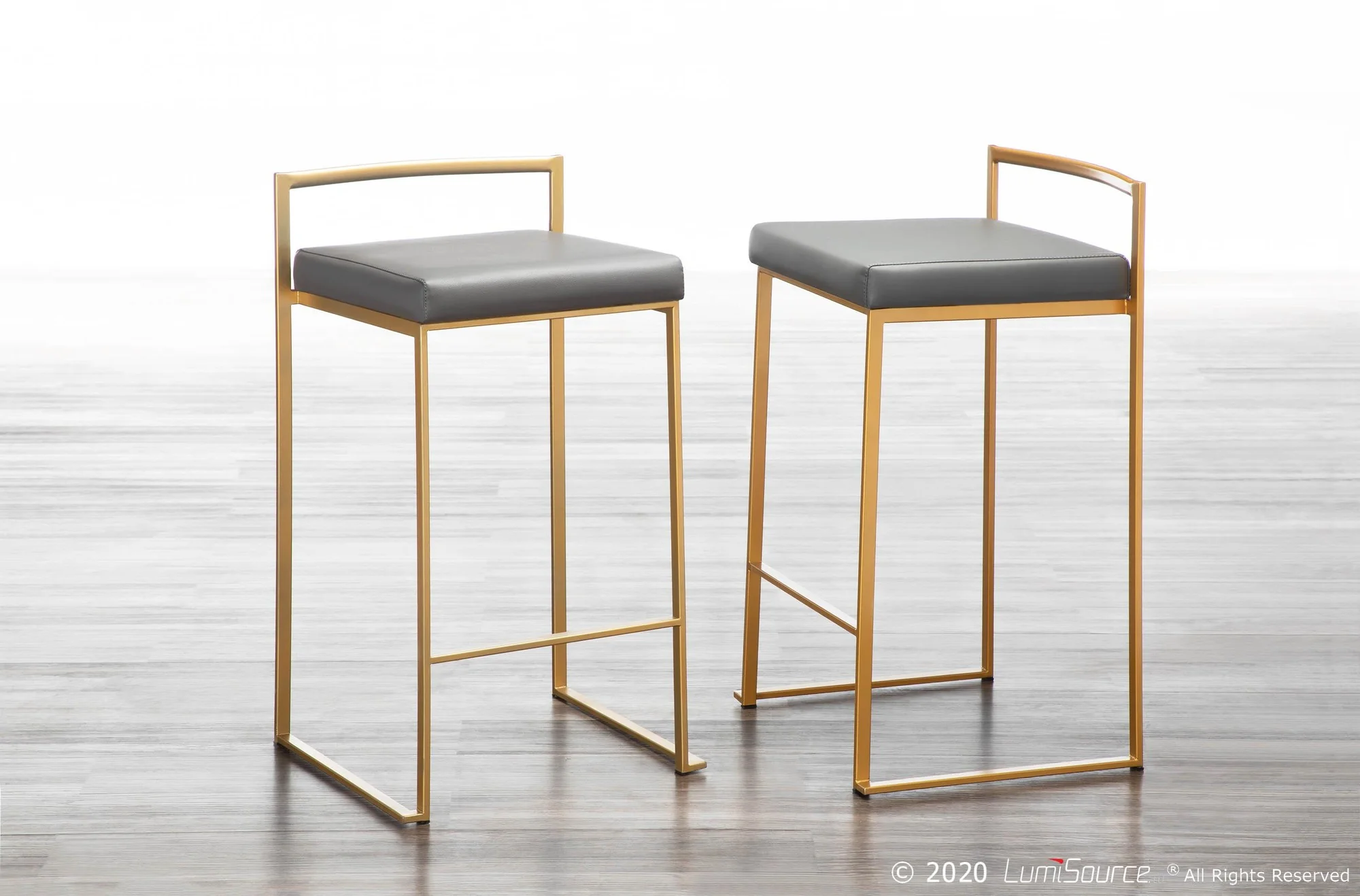Fuji Stacker 26" Fixed-Height Counter Stool - Set of 3 By LumiSource - B26-FUJIPU AUBK3 - Image 18