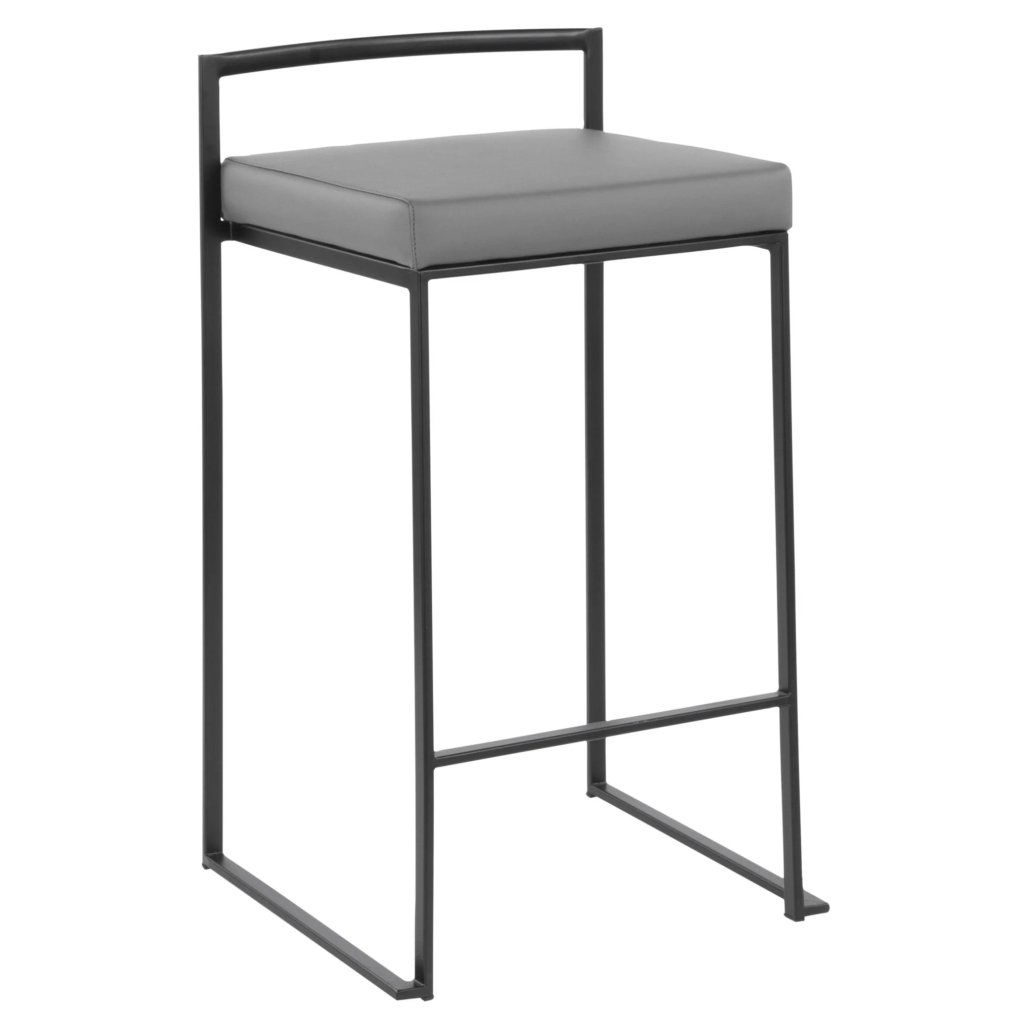 Fuji Stacker 26" Fixed-Height Counter Stool - Set of 3 By LumiSource - B26-FUJIPU BKBK3 - Image 16