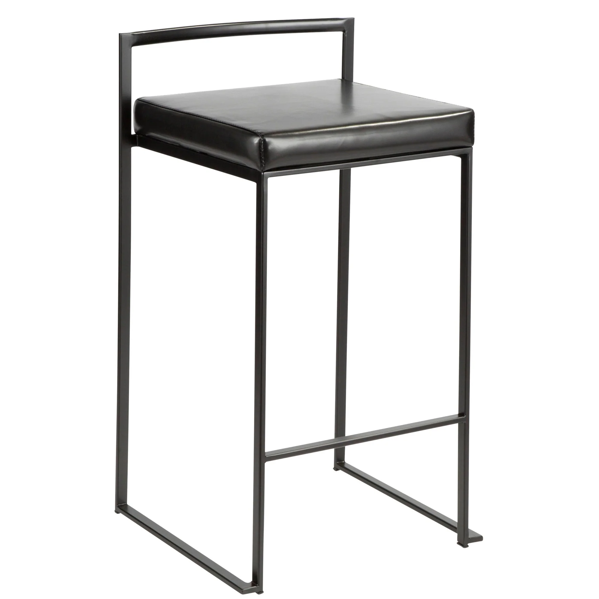 Fuji Stacker 26" Fixed-Height Counter Stool - Set of 3 By LumiSource - B26-FUJIPU BKBK3 - Image 6