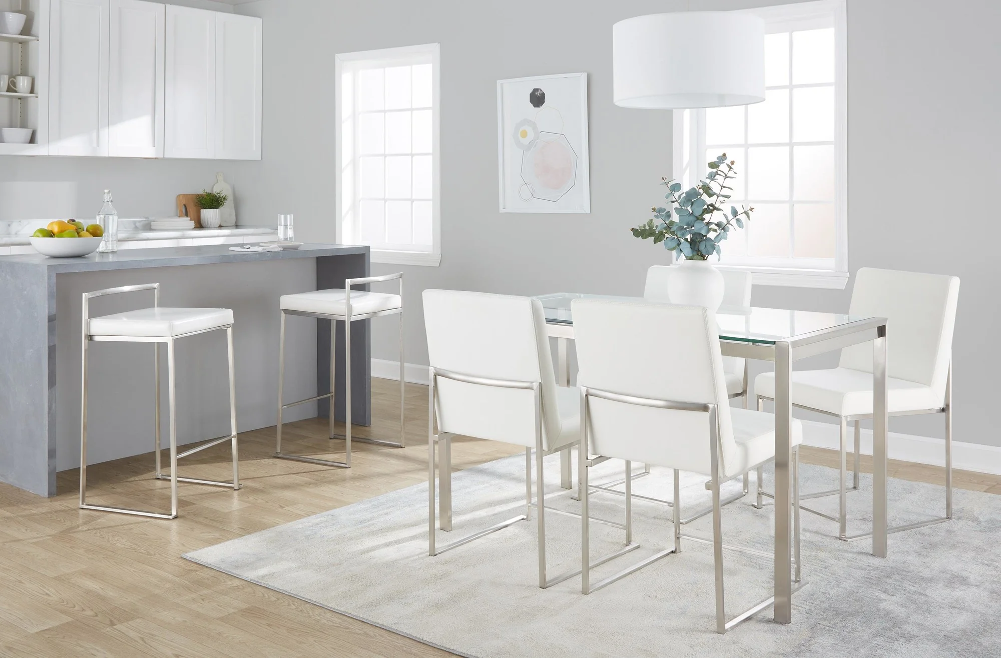 Fuji Stacker 26" Fixed-Height Counter Stool - Set of 3 By LumiSource - B26-FUJIPU SSBK3 - Image 27