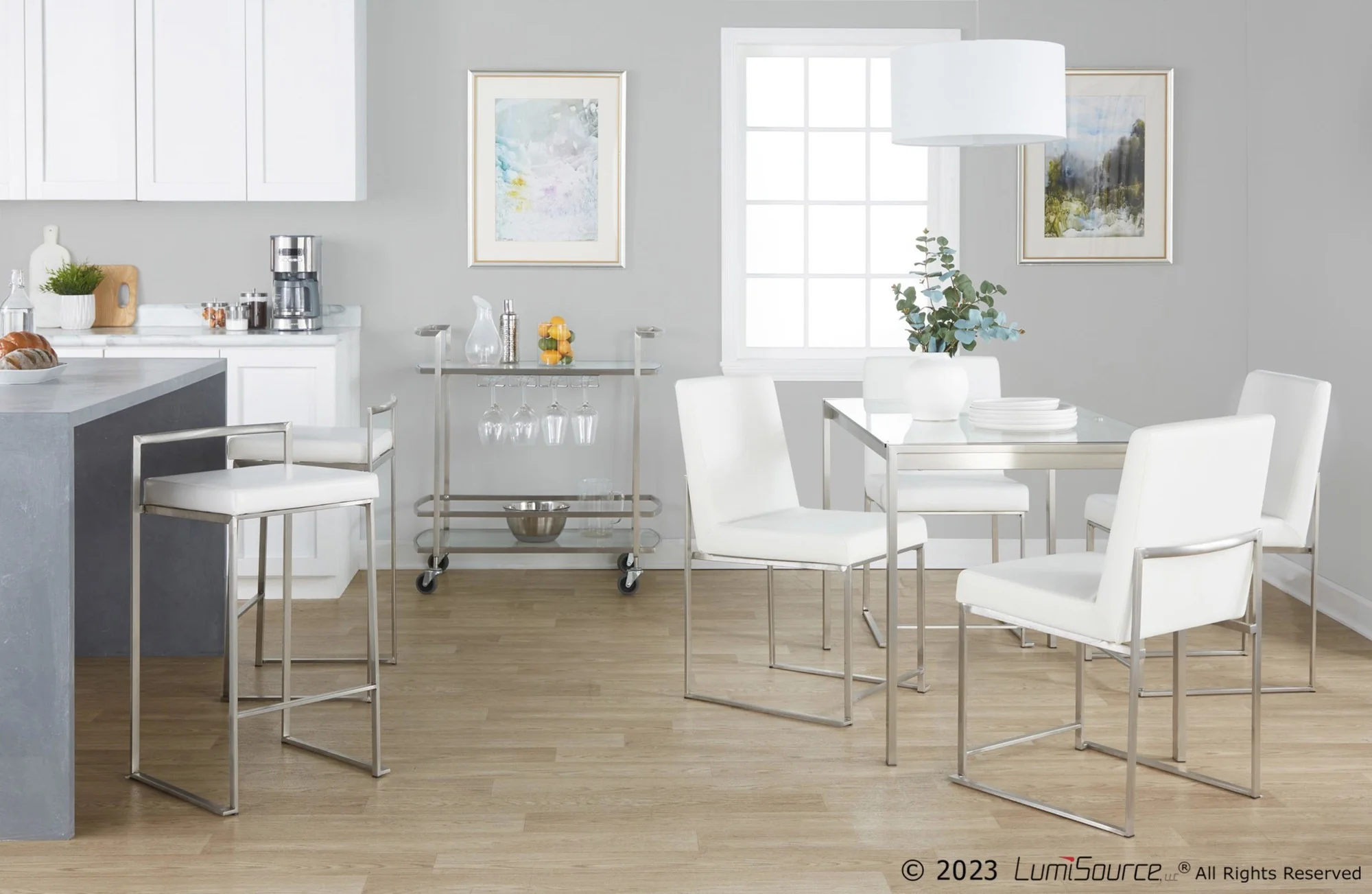 Fuji Stacker 26" Fixed-Height Counter Stool - Set of 3 By LumiSource - B26-FUJIPU SSBK3 - Image 28