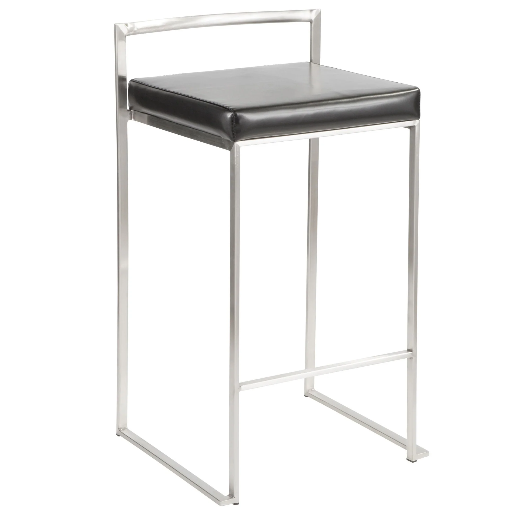 Fuji Stacker 26" Fixed-Height Counter Stool - Set of 3 By LumiSource - B26-FUJIPU SSBK3 - Image 5