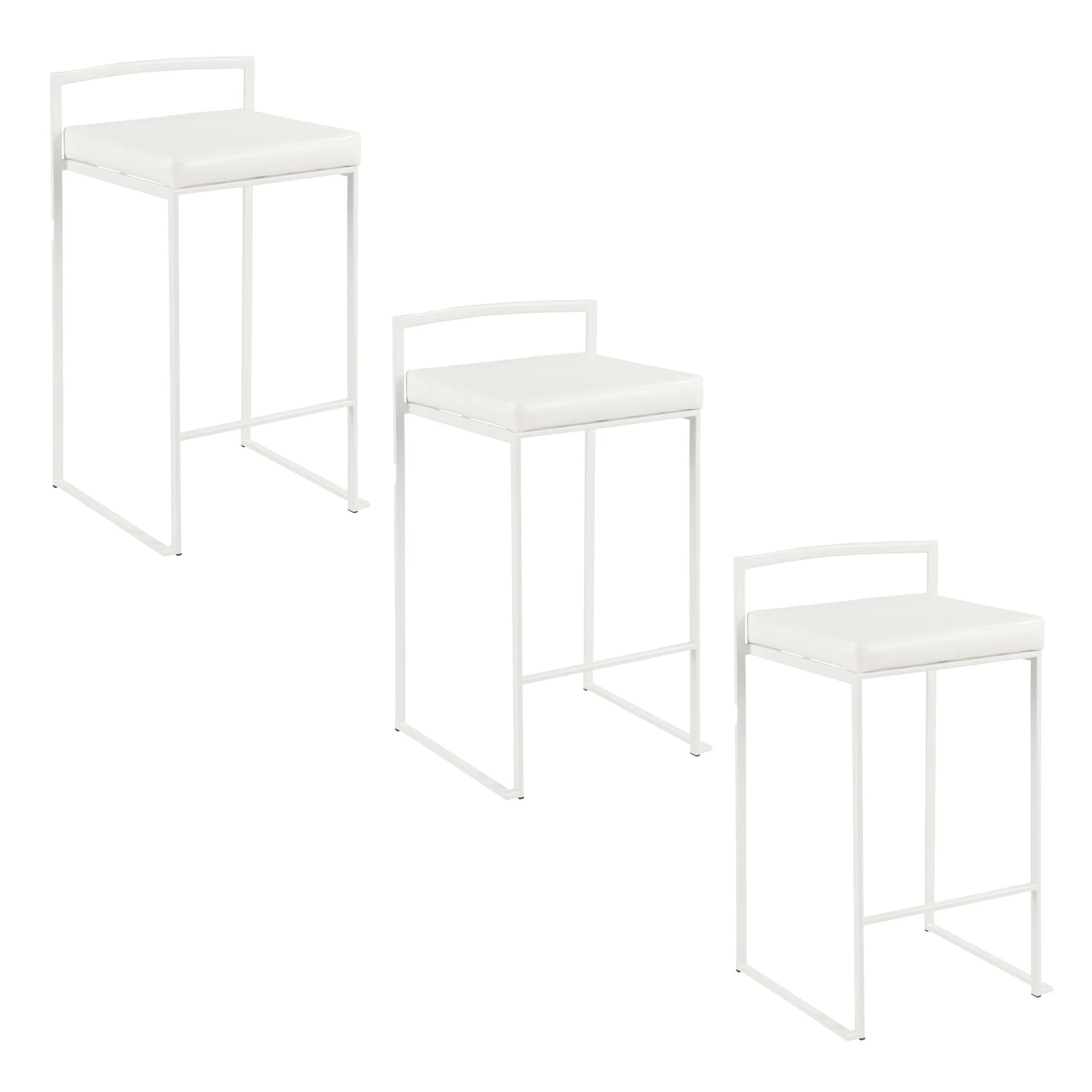 Fuji Stacker 26" Fixed-Height Counter Stool - Set of 3 By LumiSource - B26-FUJIPU WGY3 - Image 10