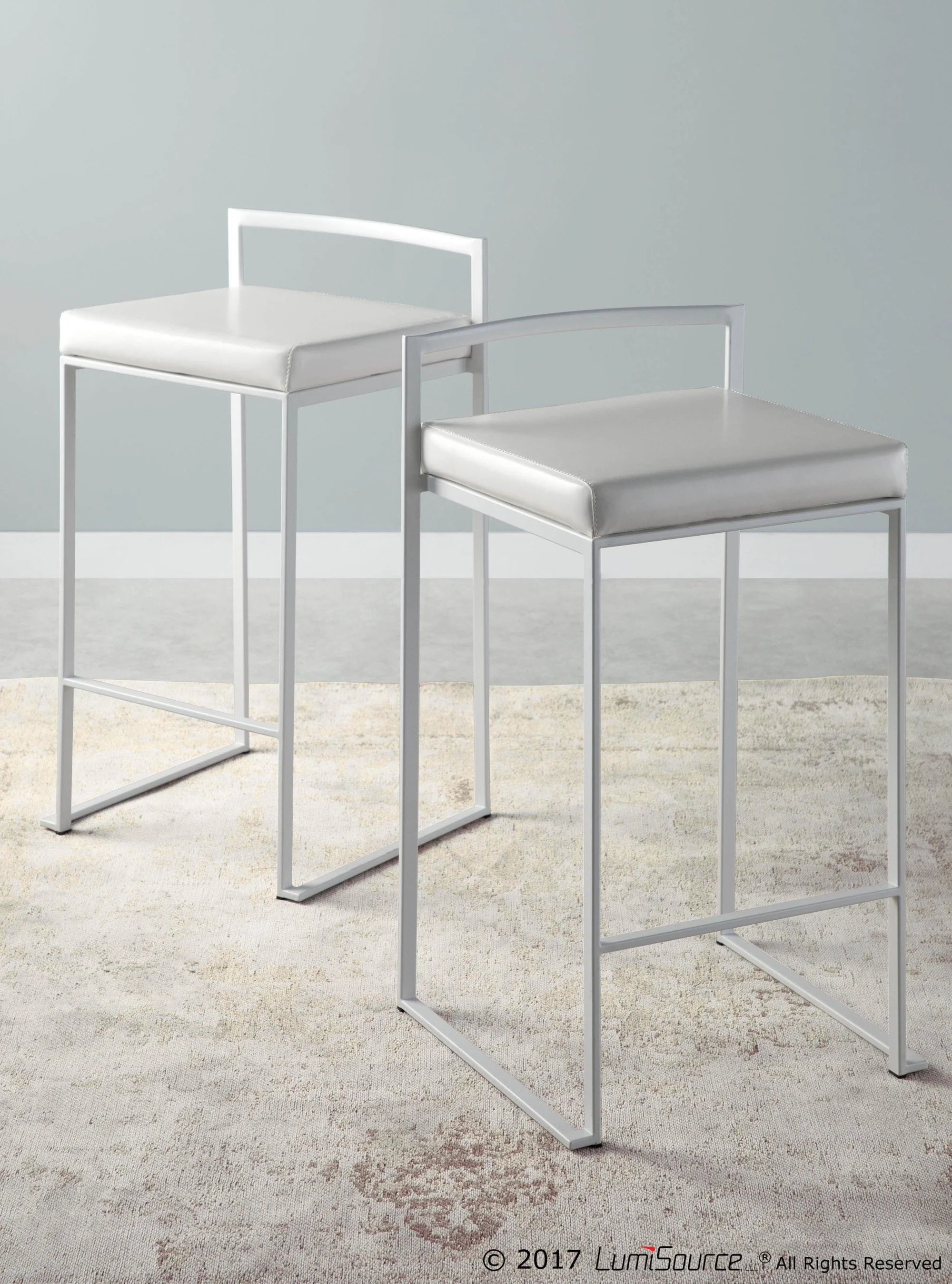 Fuji Stacker 26" Fixed-Height Counter Stool - Set of 3 By LumiSource - B26-FUJIPU WGY3 - Image 8