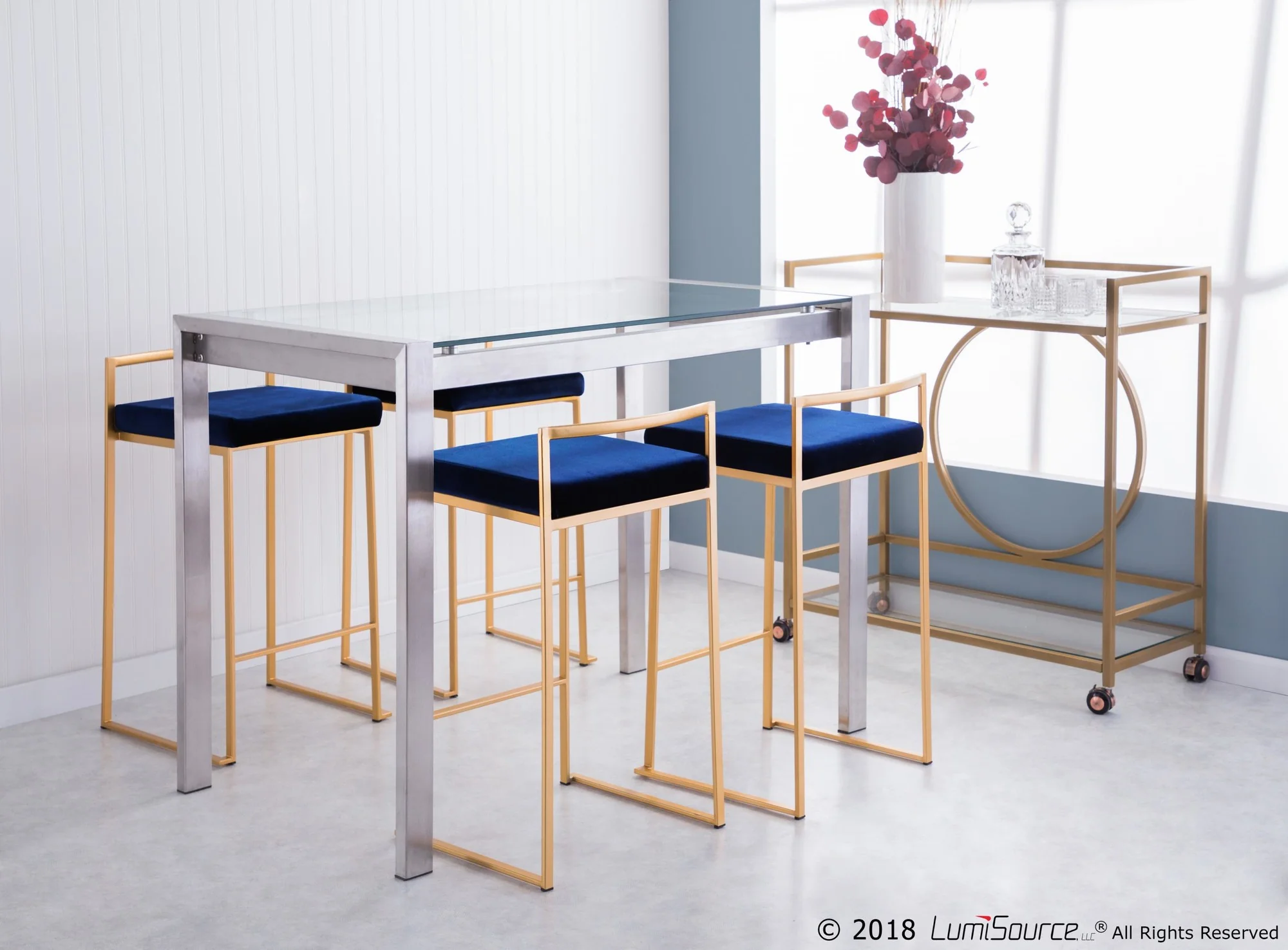 Fuji Stacker 26" Fixed-Height Counter Stool - Set of 3 By LumiSource - B26-FUJIV AUBK3 - Image 13