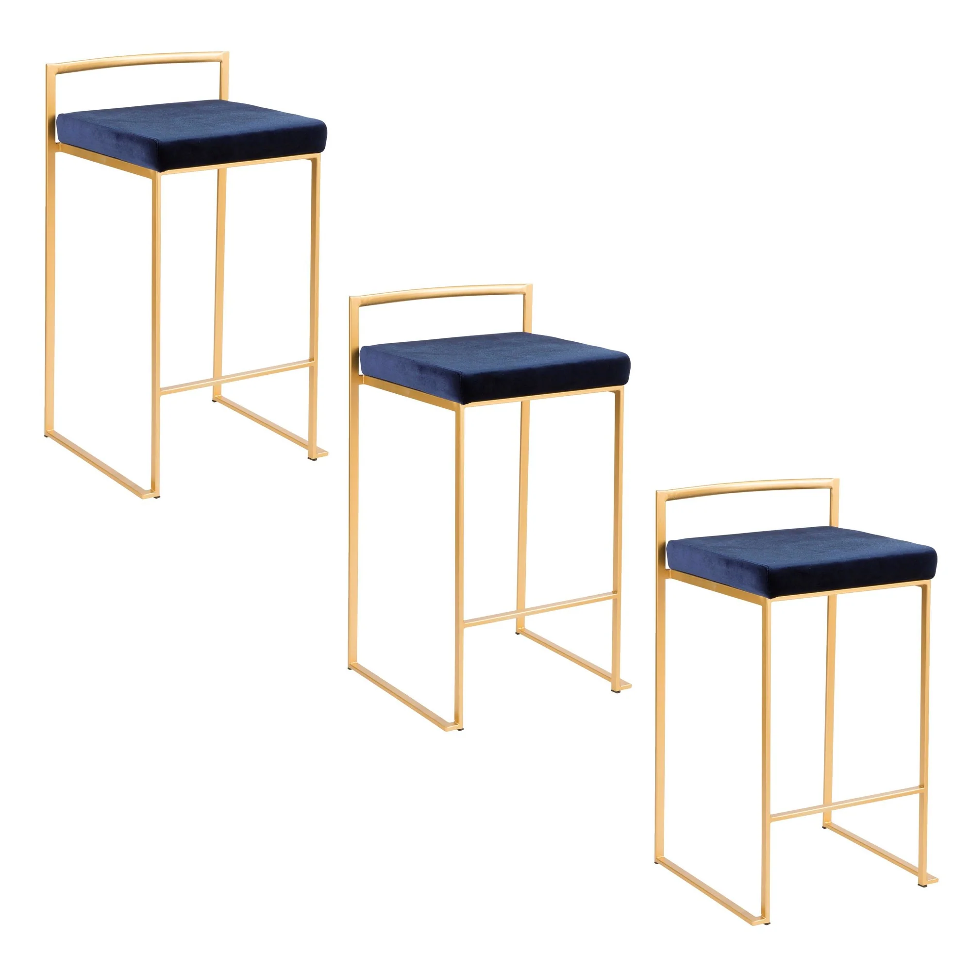 Fuji Stacker 26" Fixed-Height Counter Stool - Set of 3 By LumiSource - B26-FUJIV AUBK3 - Image 14