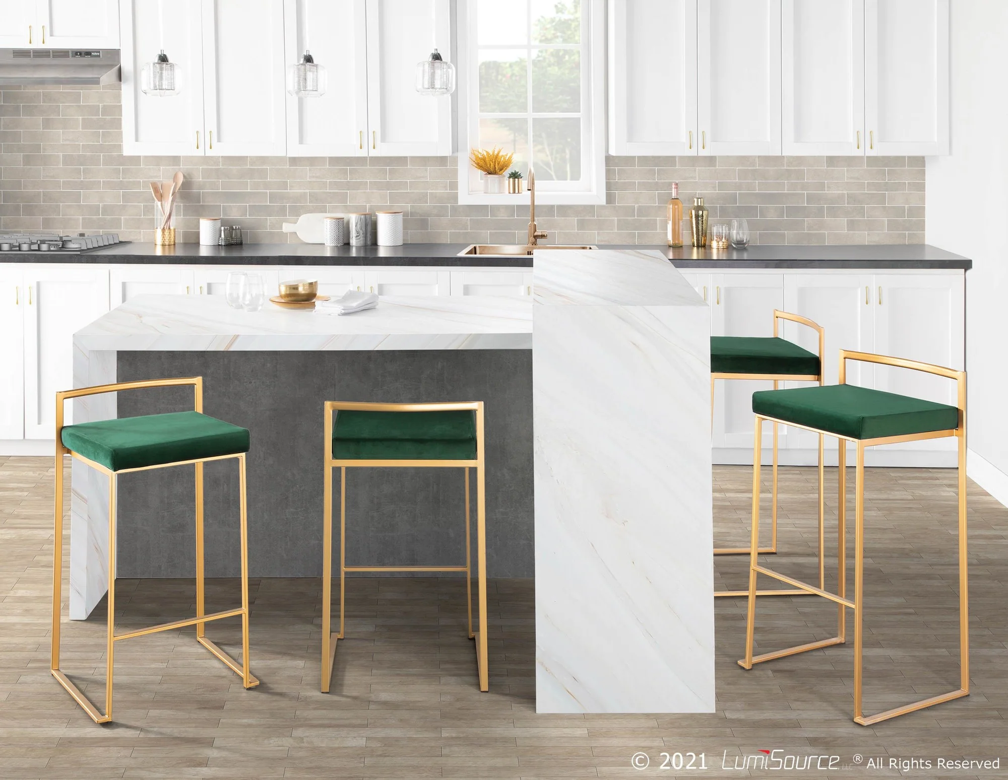 Fuji Stacker 26" Fixed-Height Counter Stool - Set of 3 By LumiSource - B26-FUJIV AUBK3 - Image 21