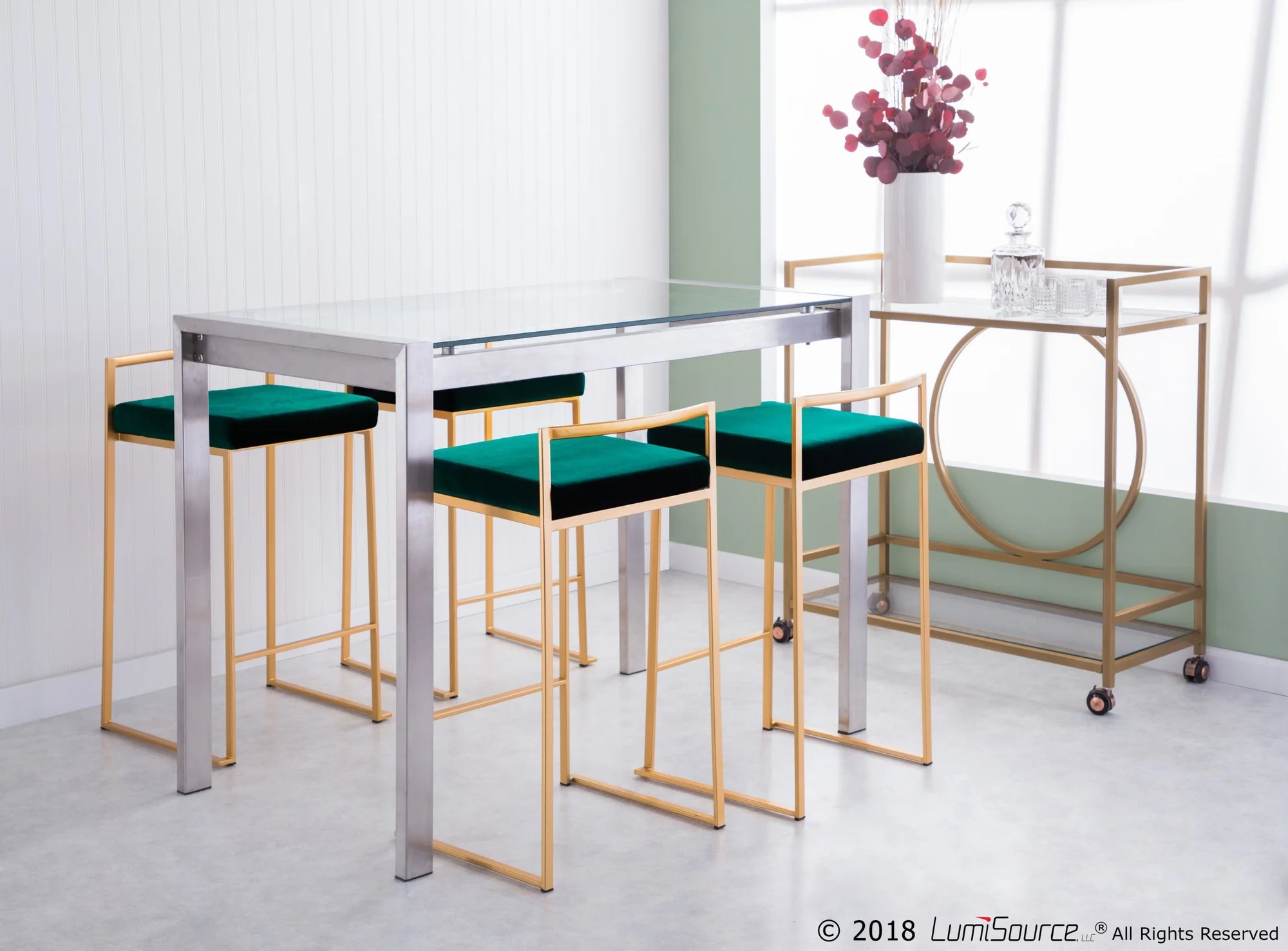 Fuji Stacker 26" Fixed-Height Counter Stool - Set of 3 By LumiSource - B26-FUJIV AUBK3 - Image 22