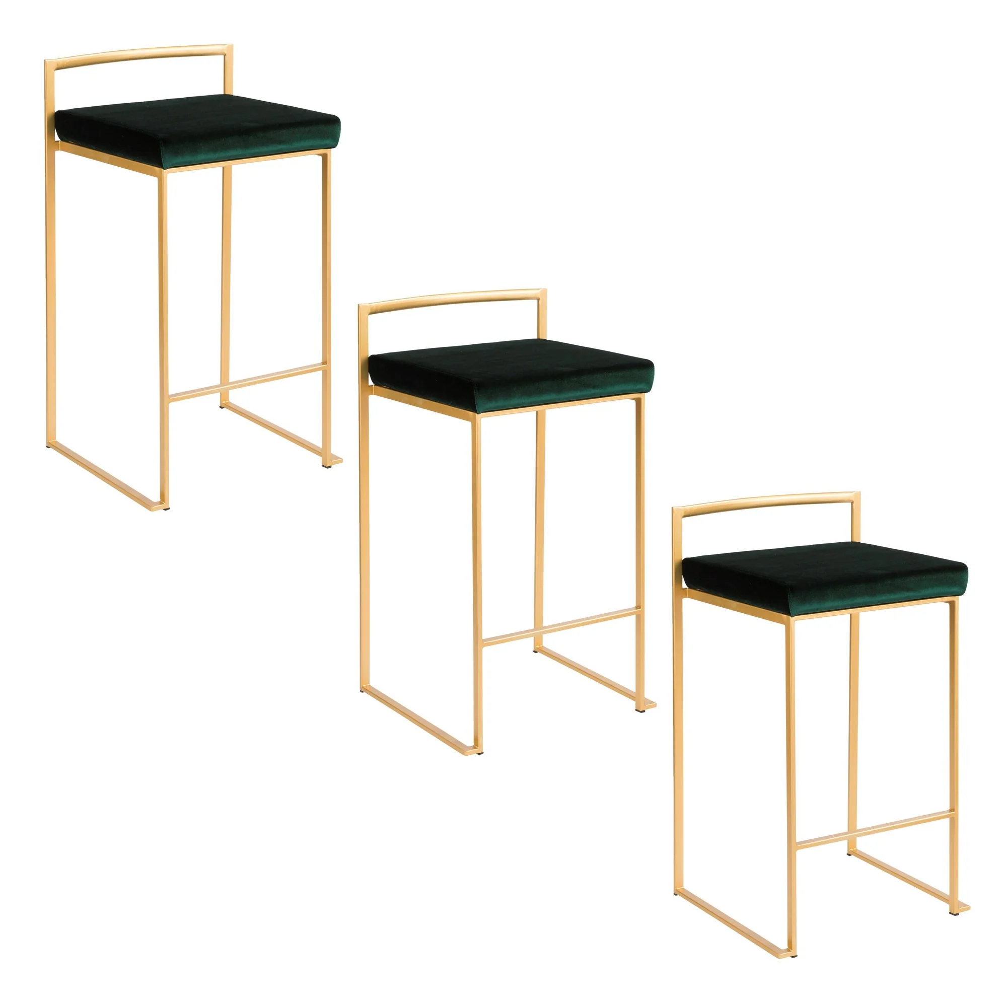 Fuji Stacker 26" Fixed-Height Counter Stool - Set of 3 By LumiSource - B26-FUJIV AUBK3 - Image 23