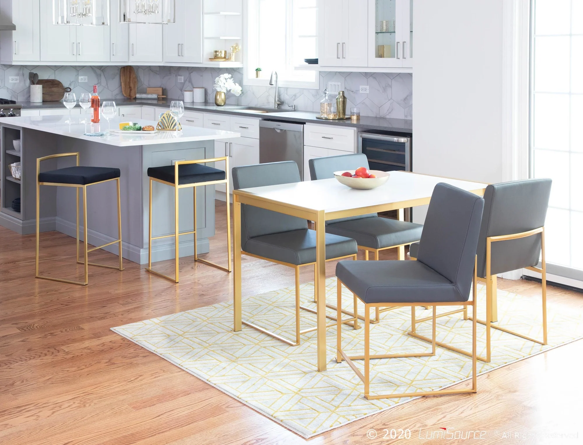 Fuji Stacker 26" Fixed-Height Counter Stool - Set of 3 By LumiSource - B26-FUJIV AUBK3 - Image 3
