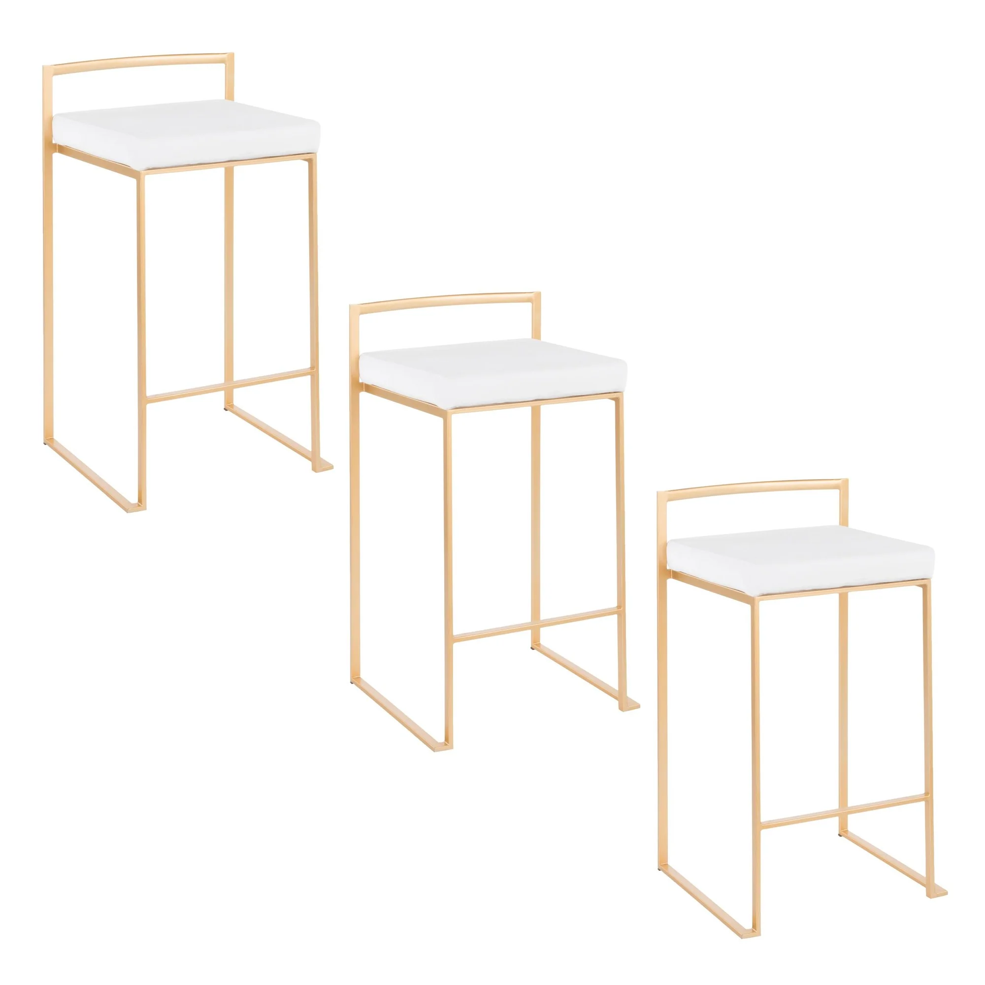 Fuji Stacker 26" Fixed-Height Counter Stool - Set of 3 By LumiSource - B26-FUJIV AUBK3 - Image 31